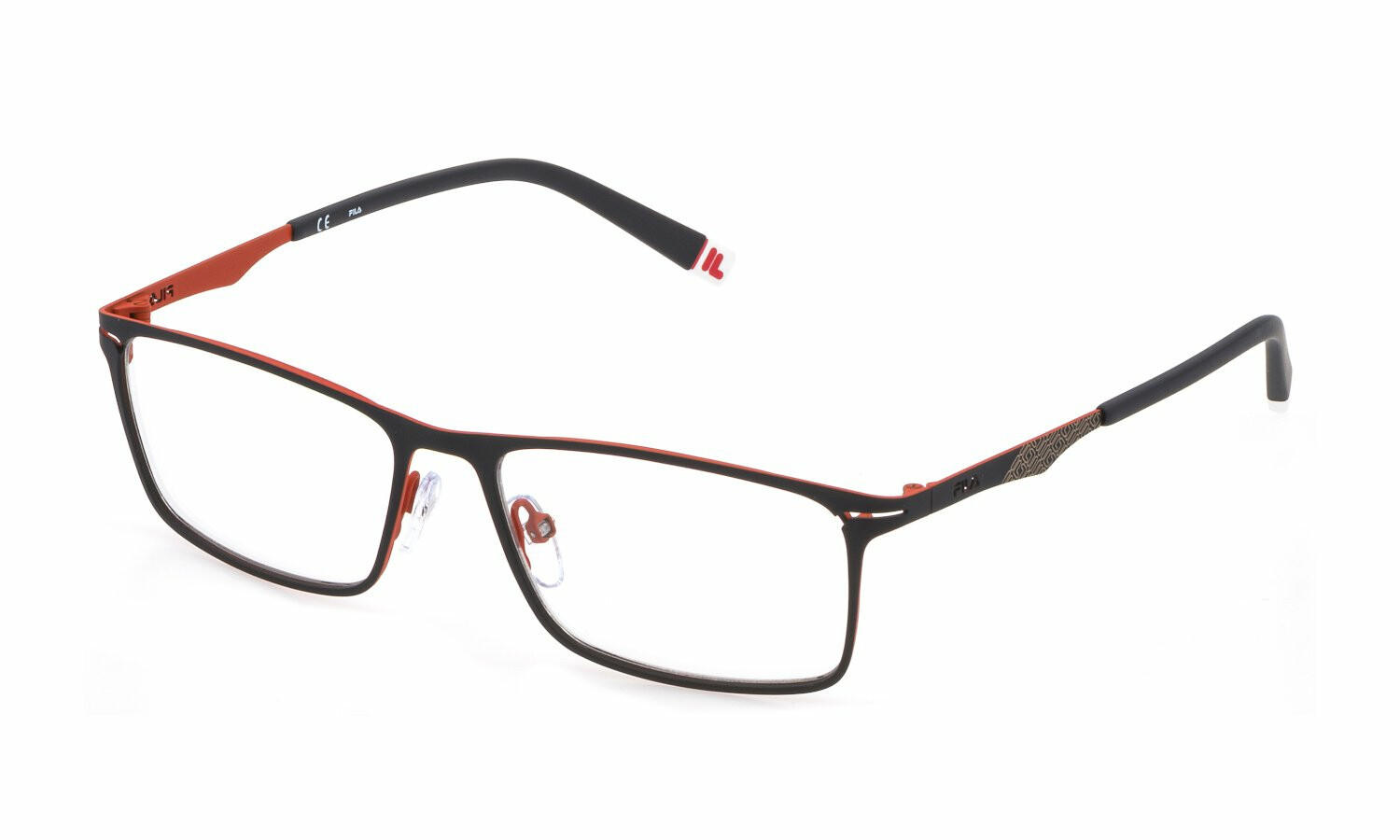 Front FILA VFI122 550181 0181 Brille Schwarz, Rot