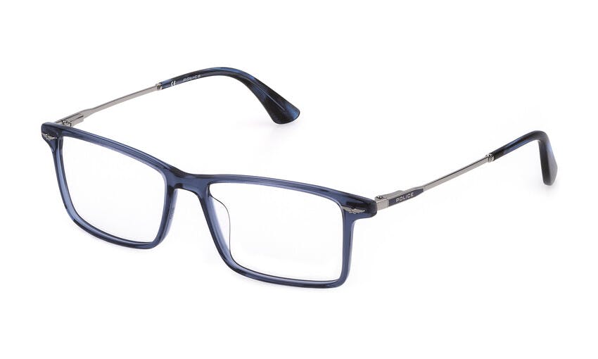 Angle_Left01 Police DART 1 VPLD92 0NV7 Brille Blau, Transparent