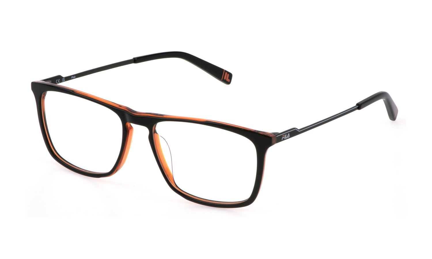 Front FILA VFI538 5506A1 Brille Schwarz, Orange