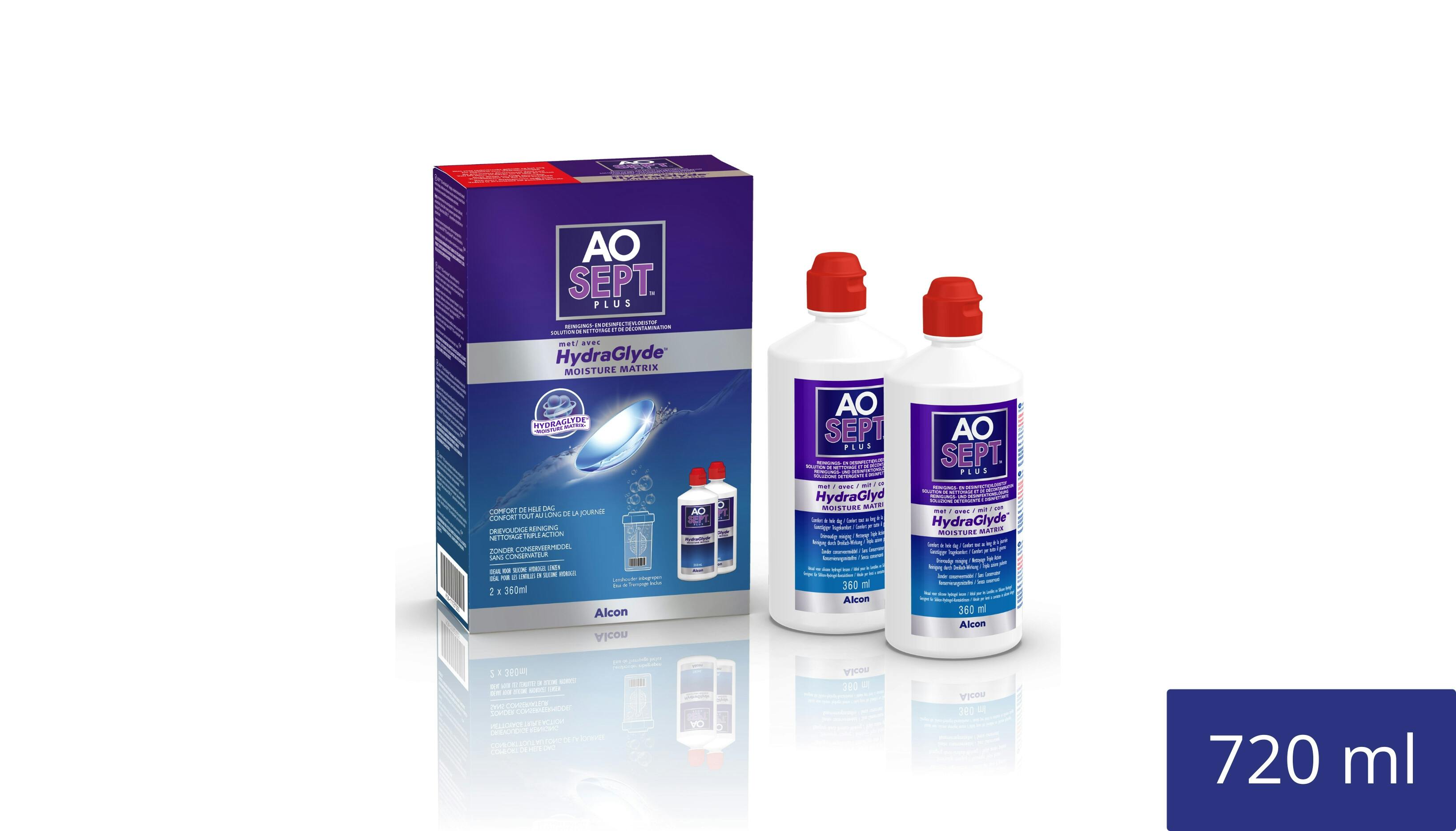 Front, AOSEPT® Plus mit HydraGlyde® Peroxid Doppelpack 720ml