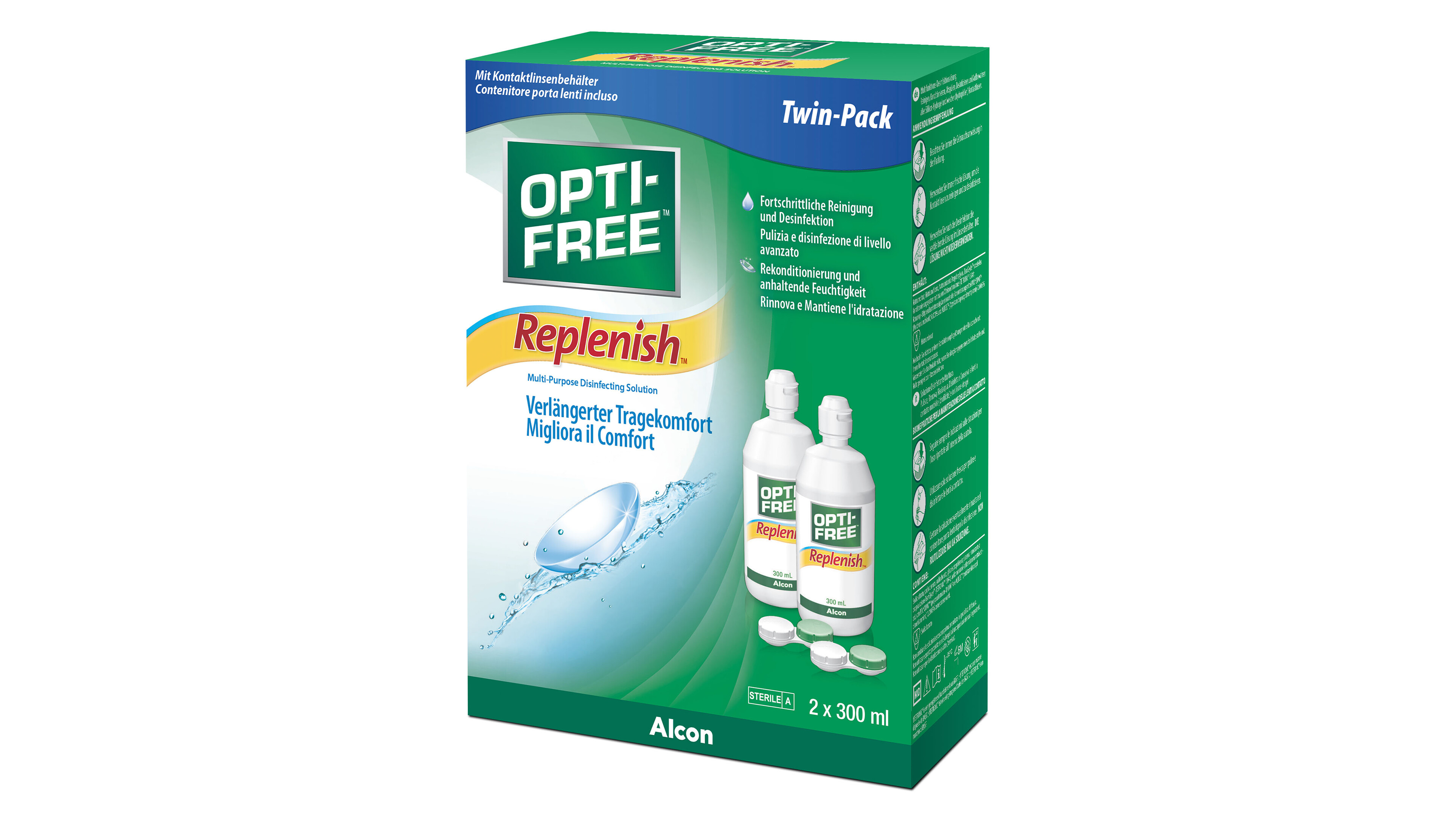 Front Opti free OPTI-FREE® RepleniSH® All-in-One All-in-One Pflege Doppelpack 600ml