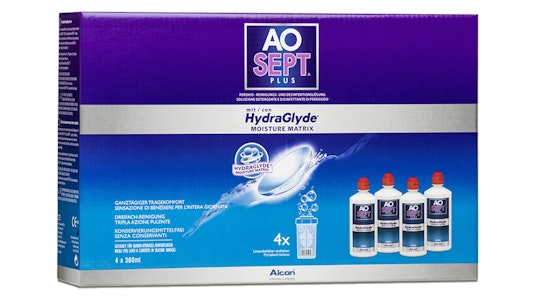 AOSept AOSEPT® Plus mit HydraGlyde® 4x360ml Peroxid Pflege Vorteilspack 1440ml