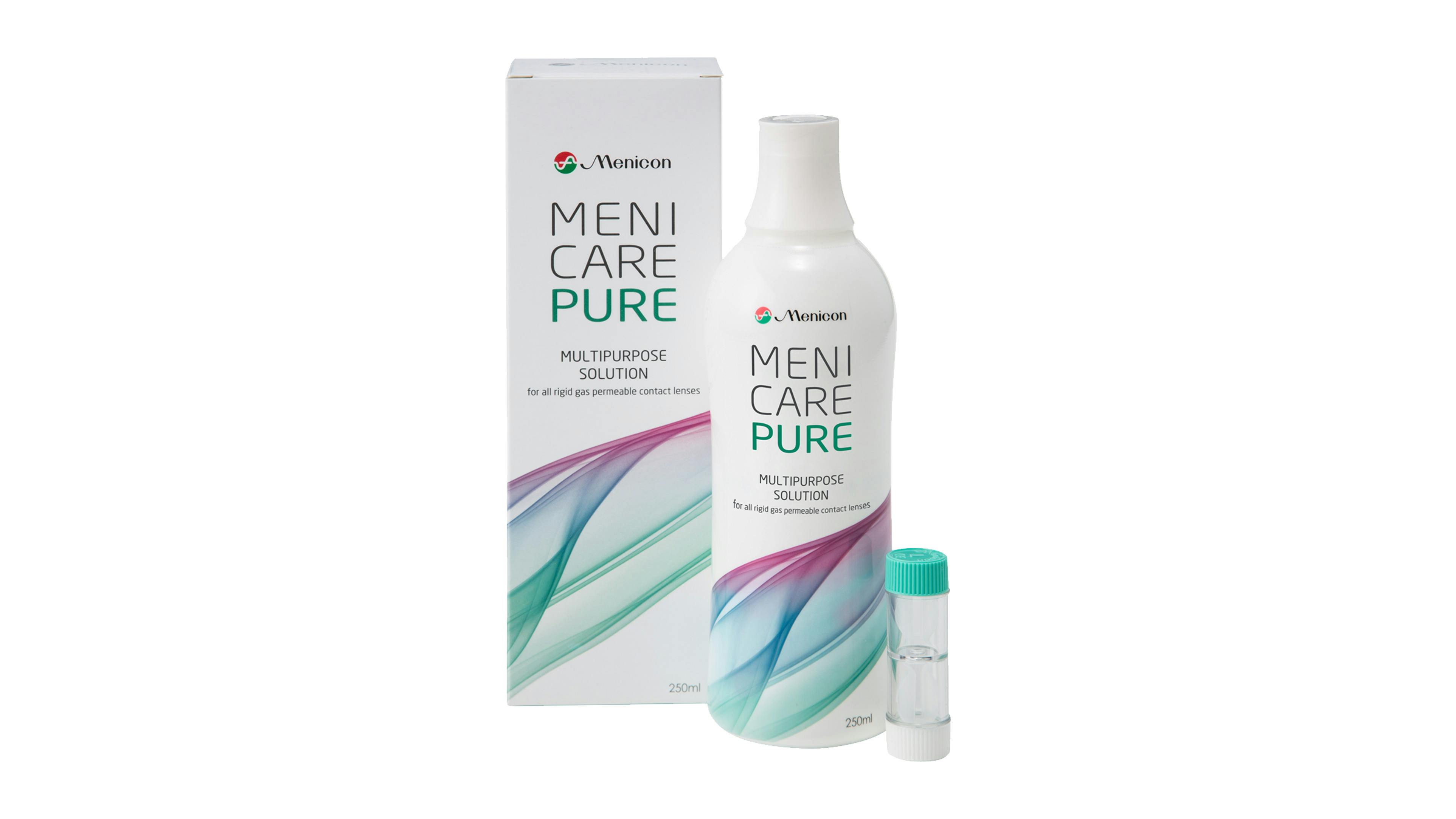 Front Menicare Plus MeniCare Pure 250ml Hartlinsenpflege Hartlinsenpflege Standardgröße 250ml