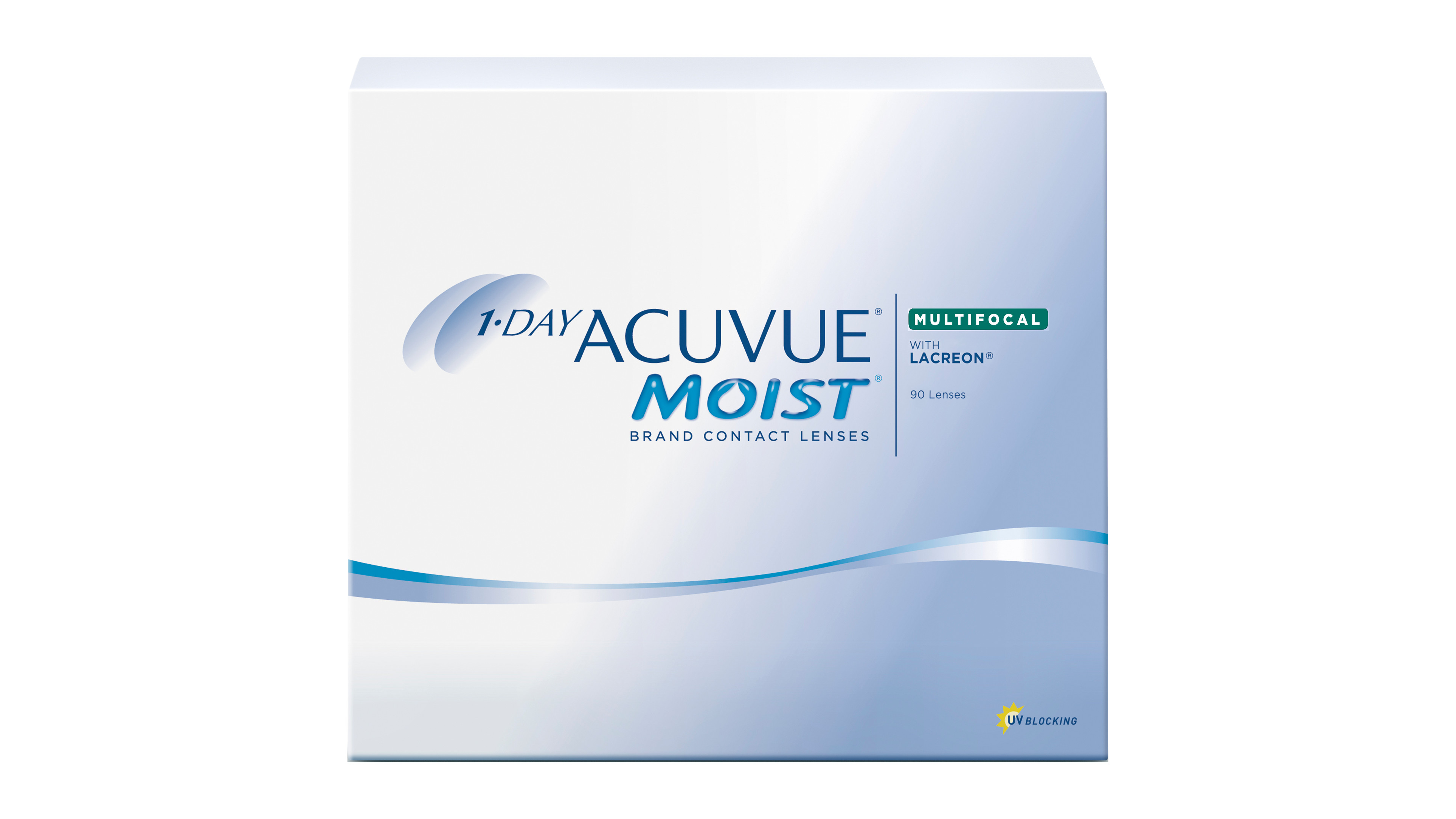 Front ACUVUE® 1-DAY ACUVUE® MOIST MULTIFOCAL Tageslinsen 90 Linsen pro Packung, pro Auge