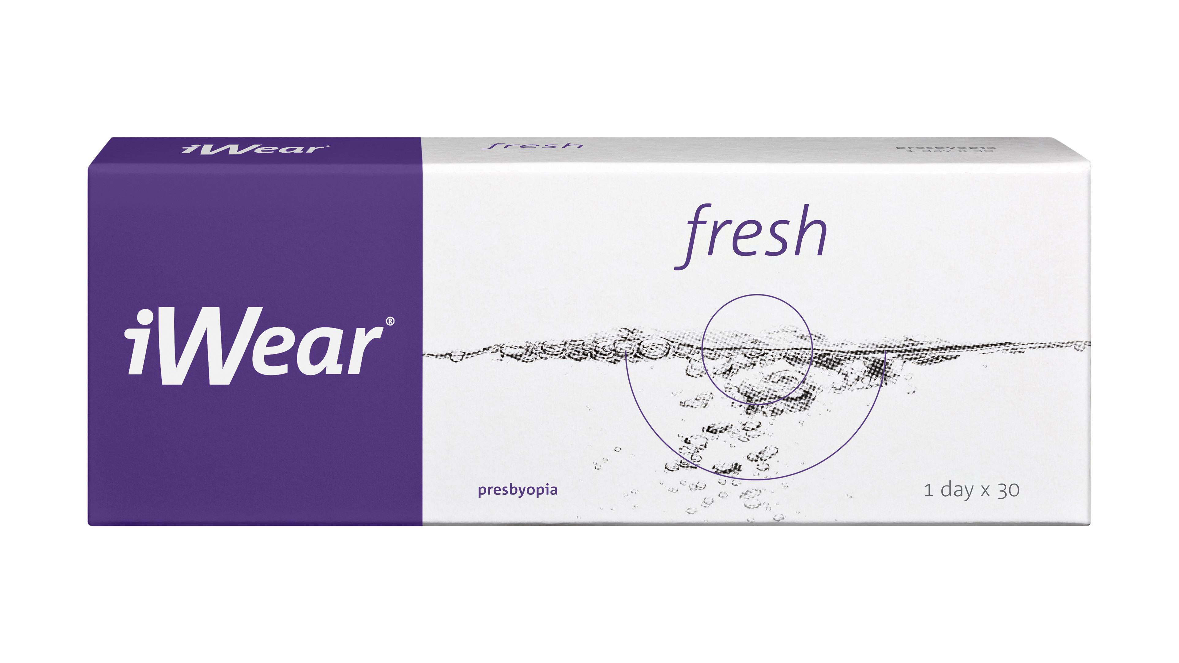Front iWear® iWear® fresh presbyopia Tageslinsen Tageslinsen 30 Linsen pro Packung, pro Auge