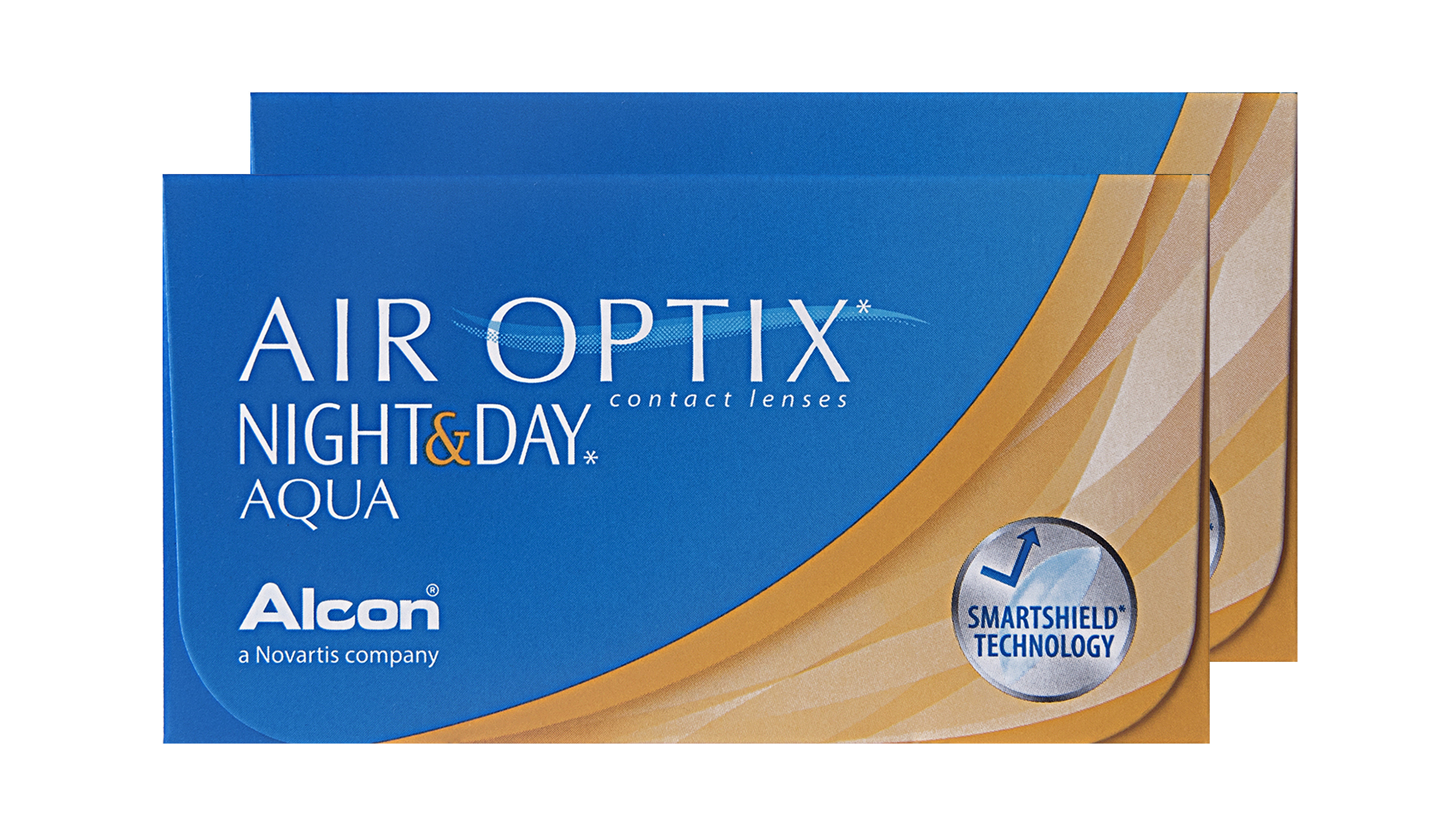 Front AIR OPTIX® AIR OPTIX® Night & Day Aqua Monatslinsen 6 Linsen pro Packung, pro Auge