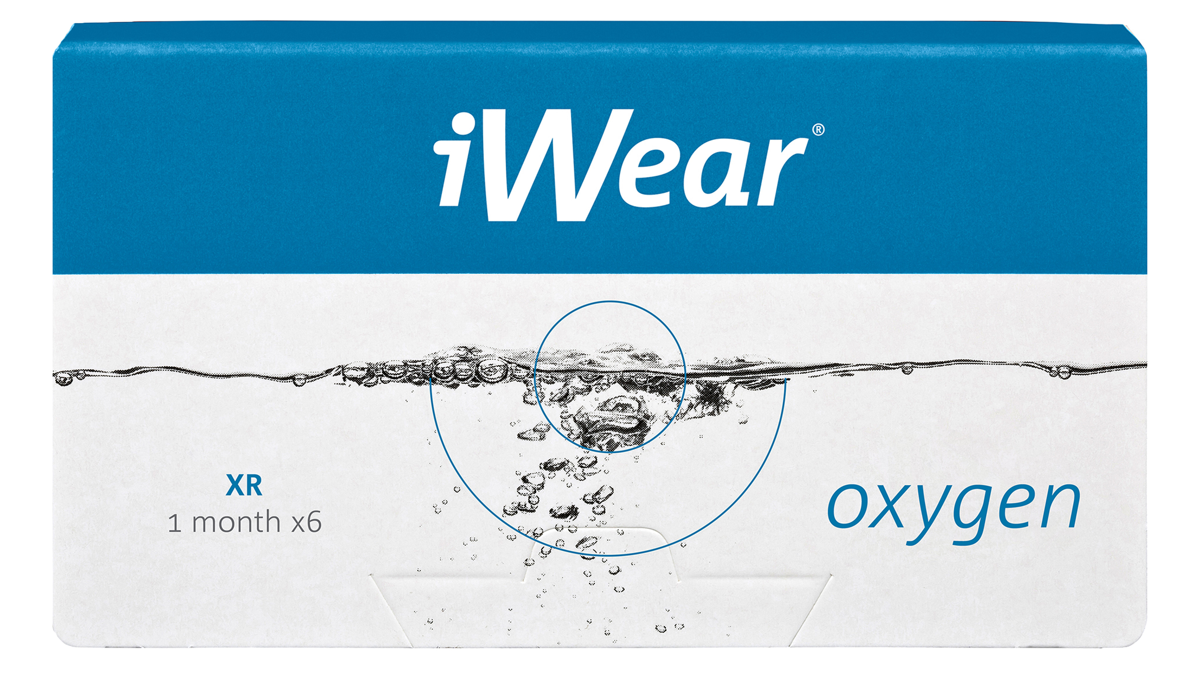 Front iWear® iWear® oxygen XR Monatslinsen Monatslinsen 6 Linsen pro Packung, pro Auge