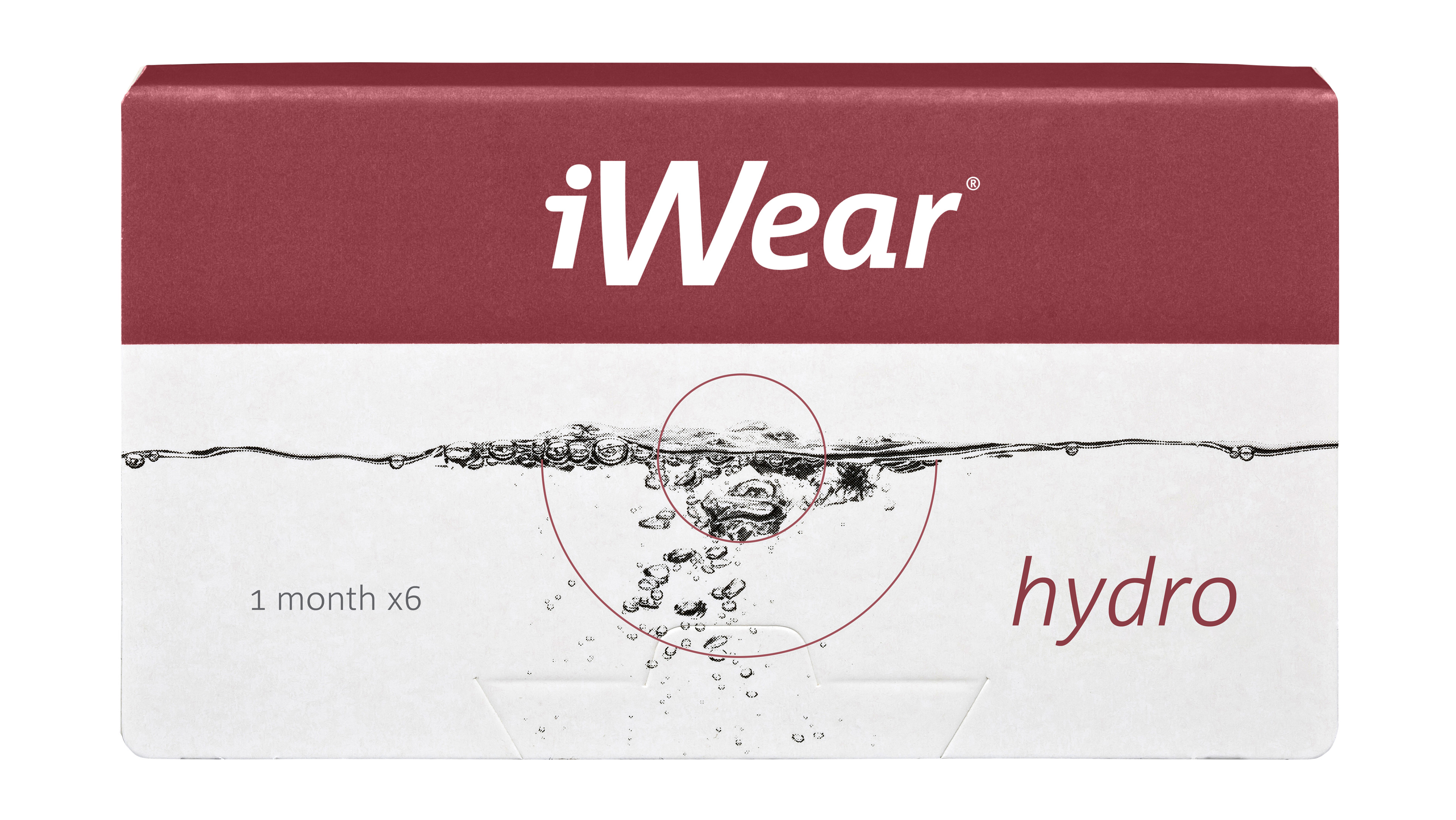Front iWear® iWear® hydro Monatslinsen Sphärisch Monatslinsen 6 Linsen pro Packung, pro Auge