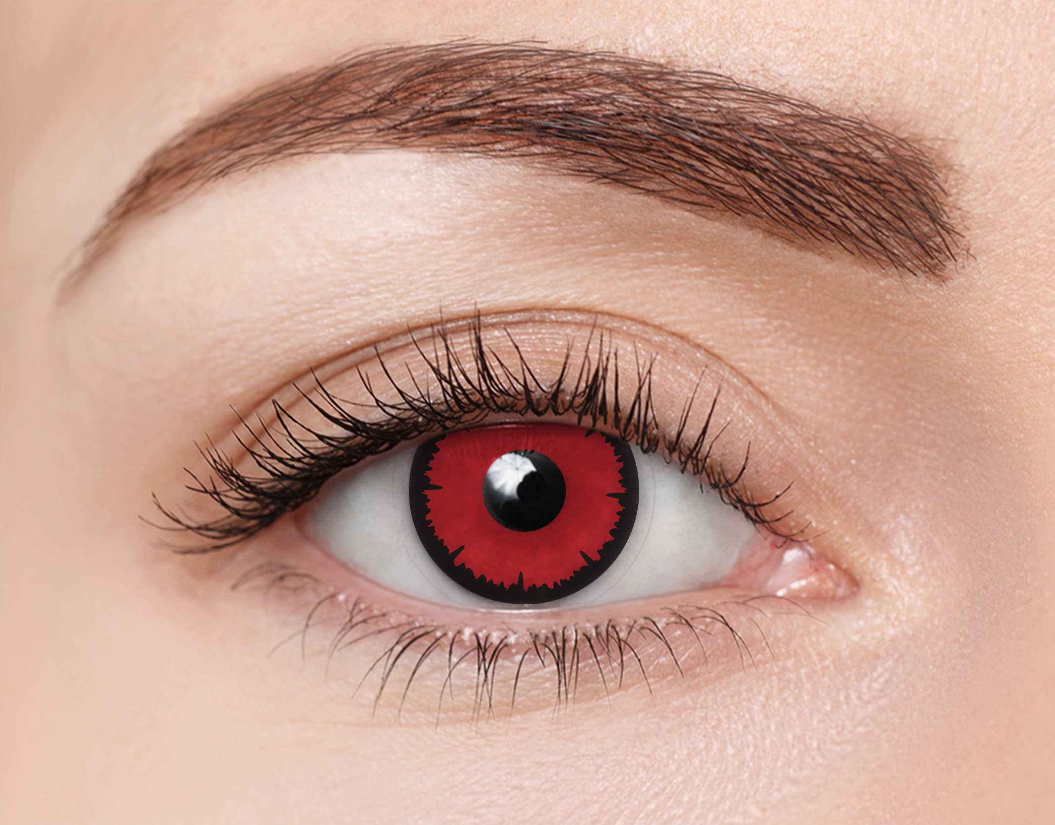 Front clearcolor™ Halloween Kontaktlinsen Angelic Red Monatslinsen 2 Linsen pro Packung, pro Auge