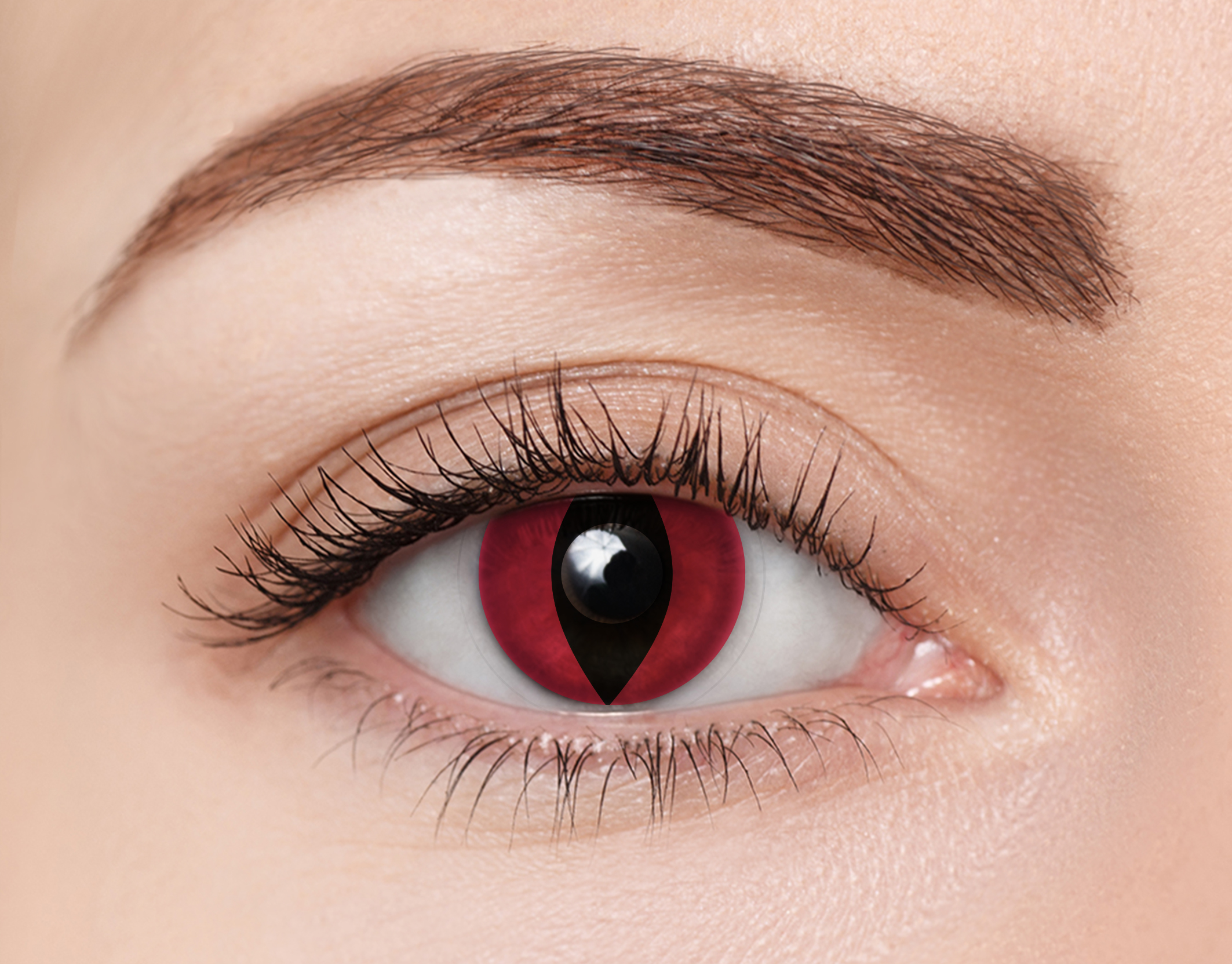Front clearcolor™ Halloween Kontaktlinsen Red Cat Monatslinsen 2 Linsen pro Packung, pro Auge