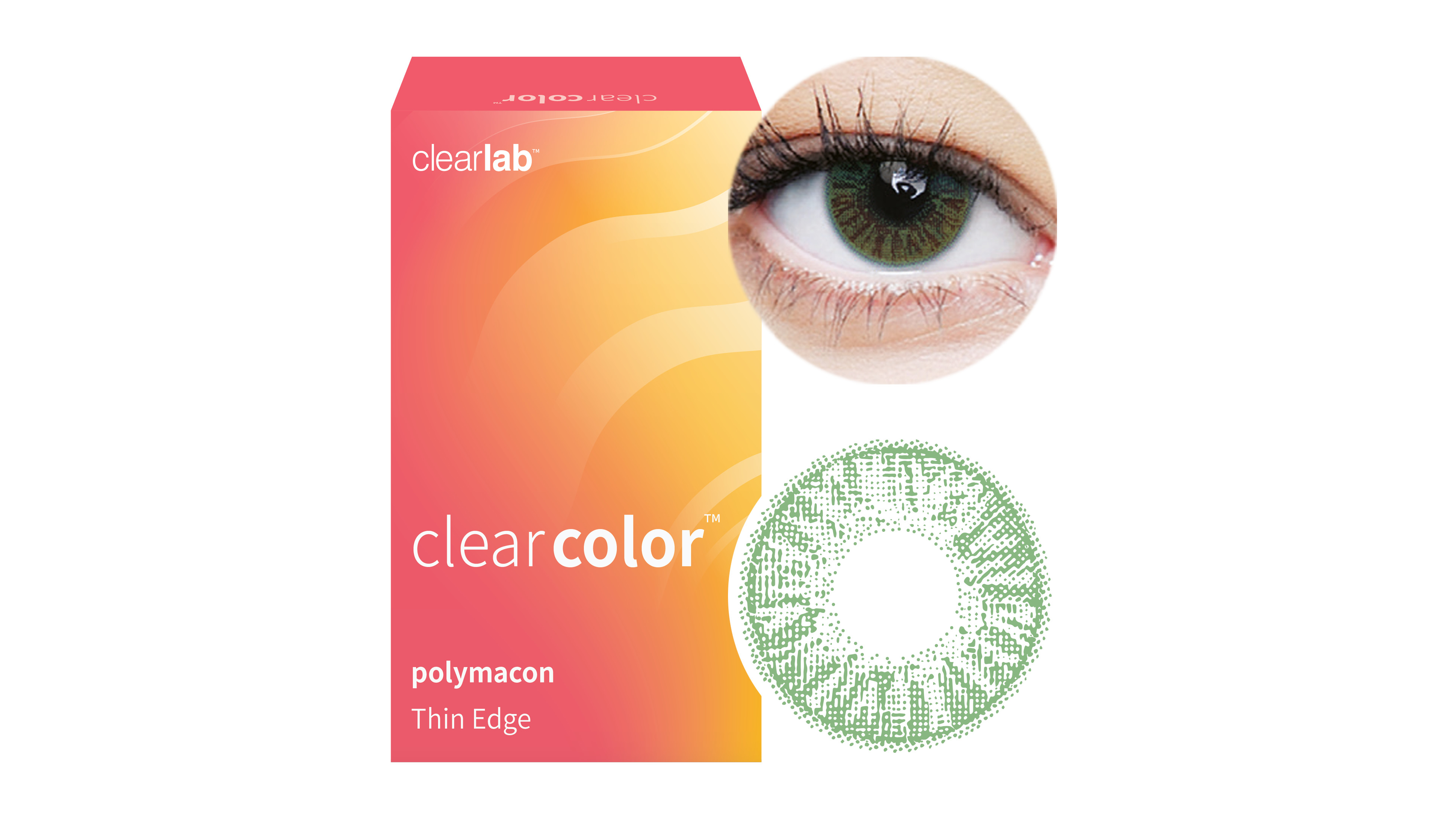 Front clearcolor™ Clearcolor™ Colors - Green Farblinsen Farblinsen 2 Linsen pro Packung, pro Auge