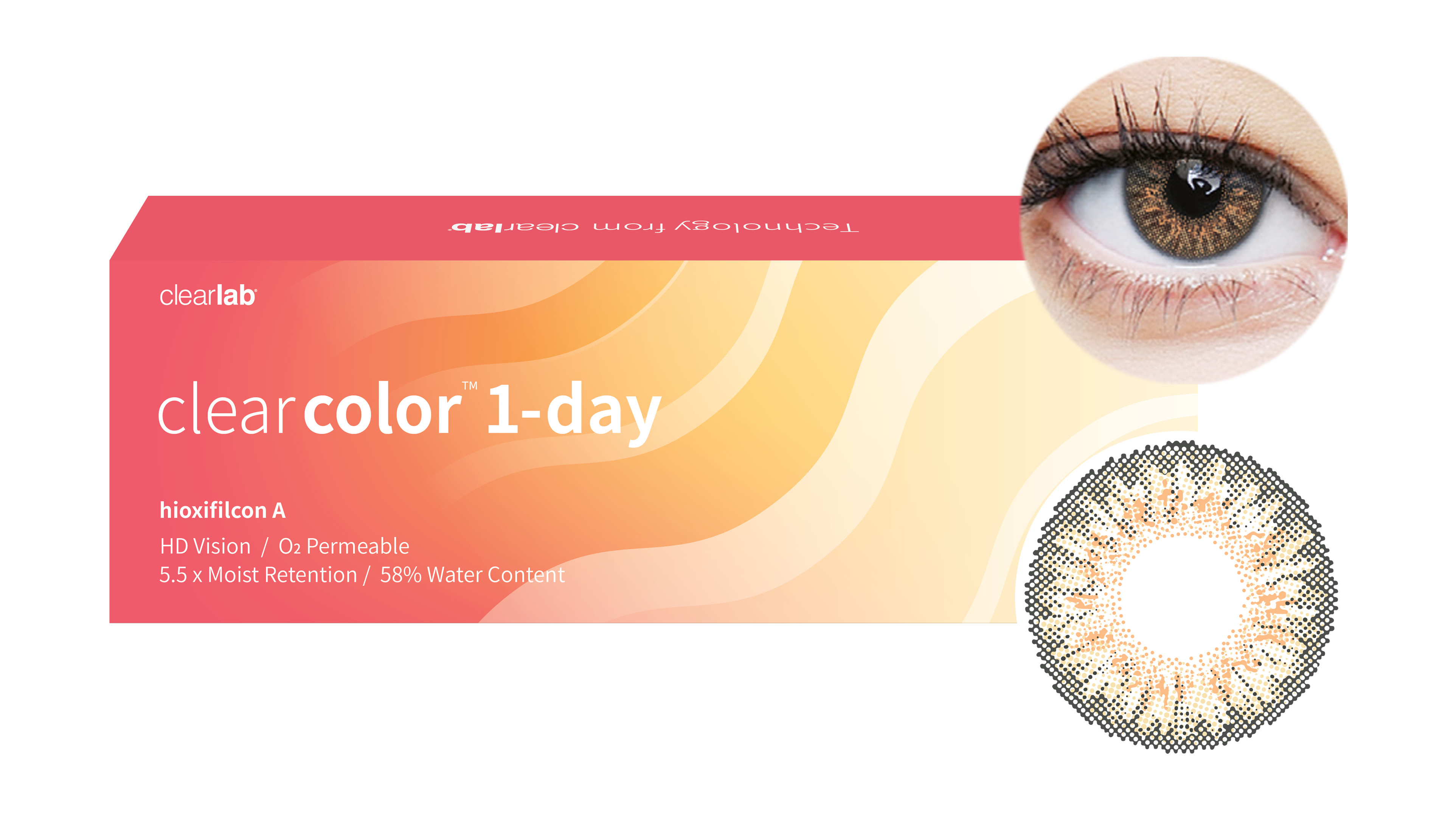 Front clearcolor™ Clearcolor™ 1-Day - Hazel Tageslinsen Tageslinsen 10 Linsen pro Packung, pro Auge
