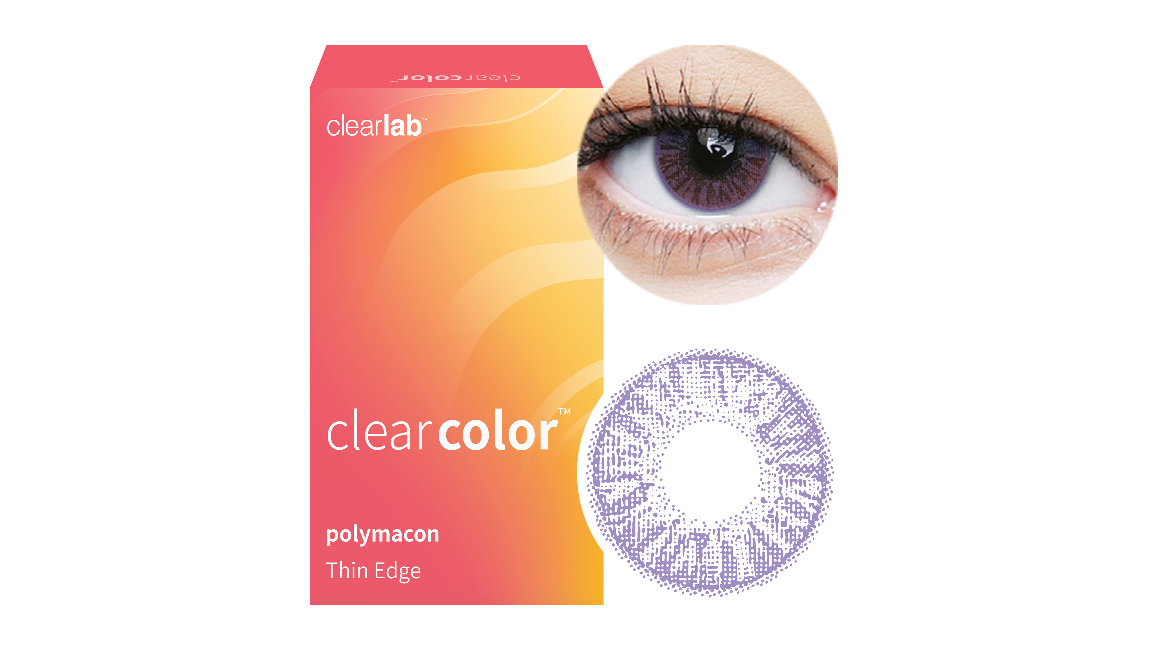 Front clearcolor™ Clearcolor™ Colors - Violet Farblinsen Farblinsen 2 Linsen pro Packung, pro Auge