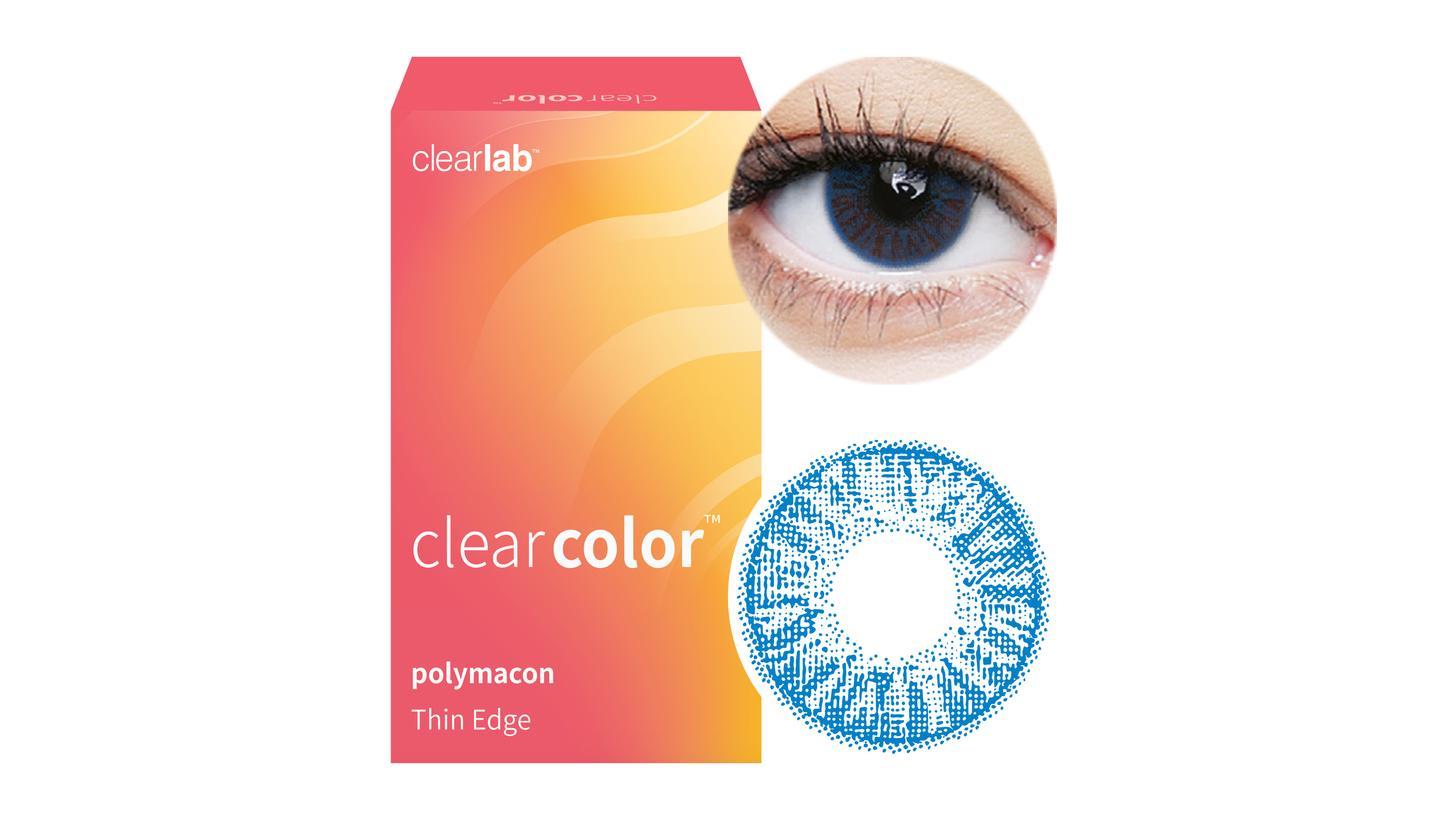 Front clearcolor™ Clearcolor™ Colors - Aqua Blue Monatslinsen 2 Linsen pro Packung, pro Auge