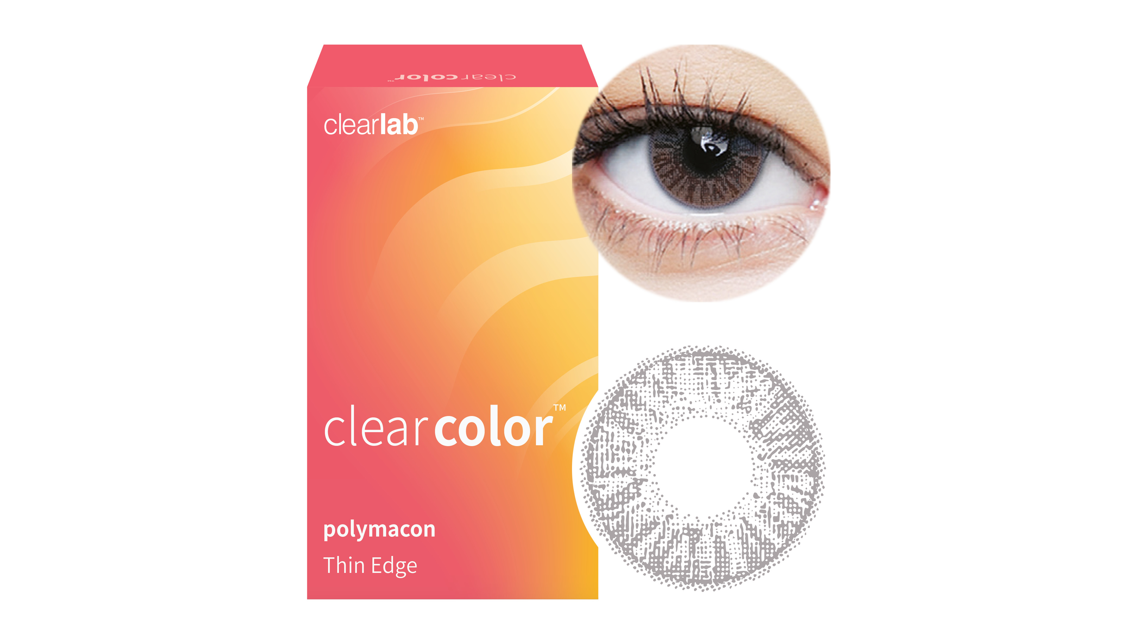 Front clearcolor™ Clearcolor™ Colors - Gray Farblinsen Farblinsen 2 Linsen pro Packung, pro Auge