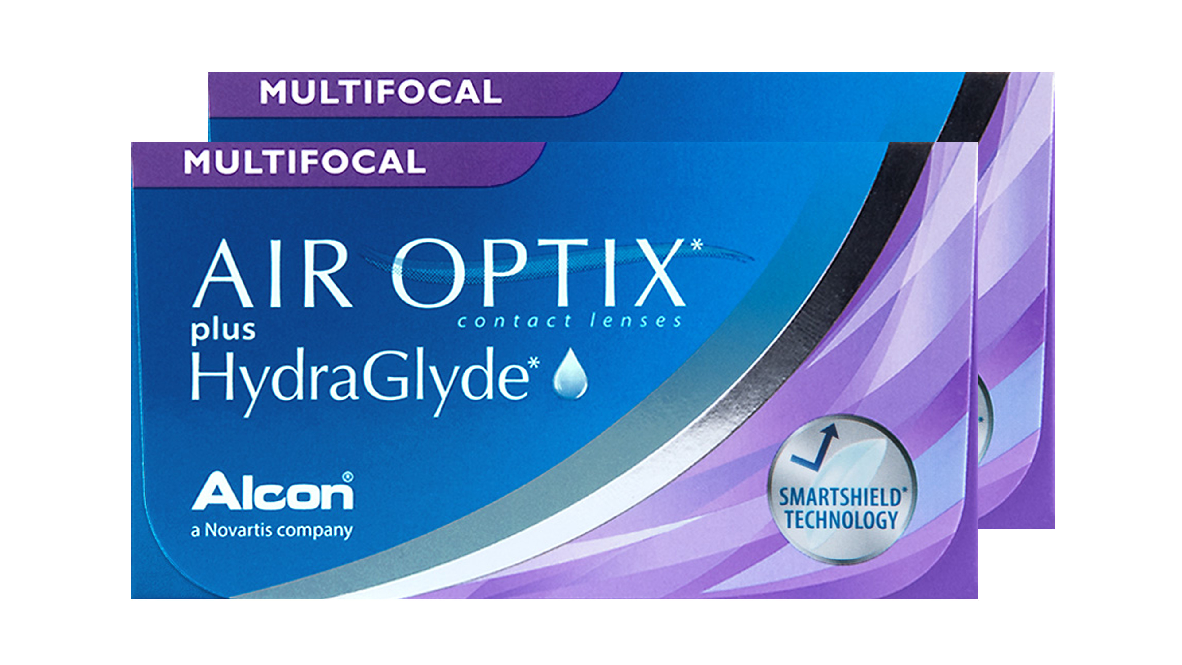 Front AIR OPTIX® AIR OPTIX® plus HydraGlyde Multifocal Monatslinsen 6 Linsen pro Packung, pro Auge
