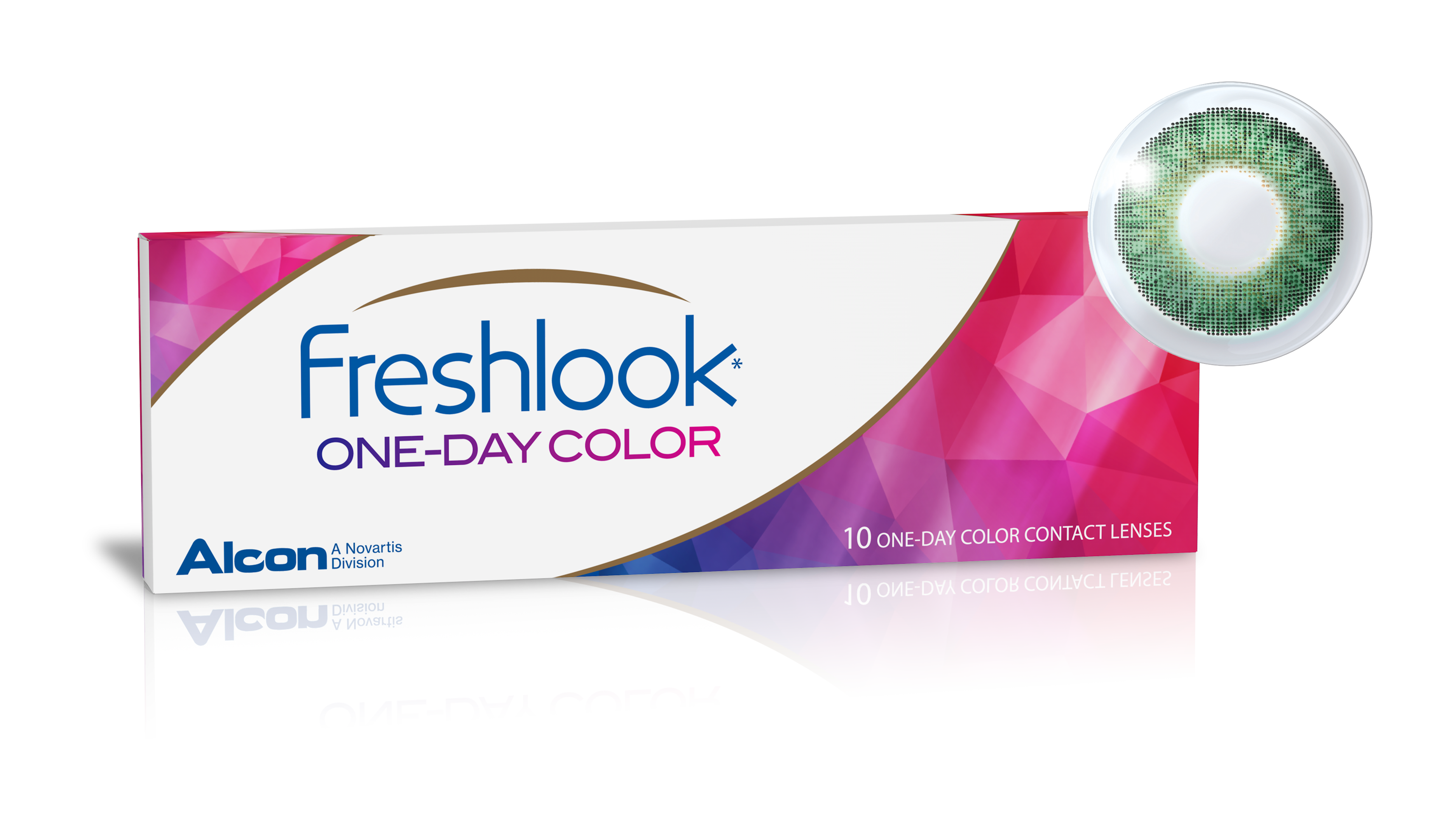 Front FreshLook® Freshlook 1 Day Gruen 10er Tageslinsen Tageslinsen 10 Linsen pro Packung, pro Auge