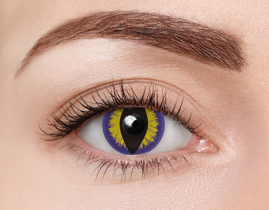 Front clearcolor™ Halloween Kontaktlinsen Purple Kitty Monatslinsen 2 Linsen pro Packung, pro Auge