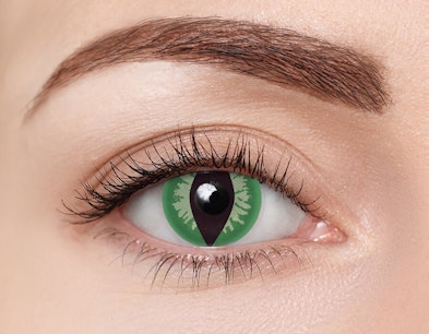 clearcolor™ Halloween Kontaktlinsen Green Cat Monatslinsen 2 Linsen pro Packung, pro Auge