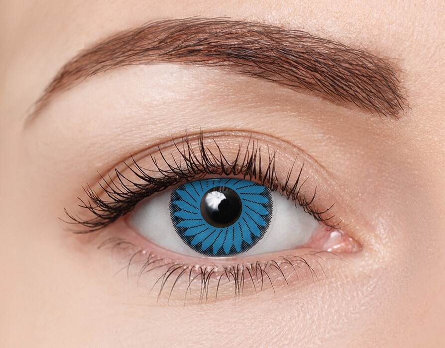 Front clearcolor™ Halloween Kontaktlinsen Blue Turbo Monatslinsen 2 Linsen pro Packung, pro Auge