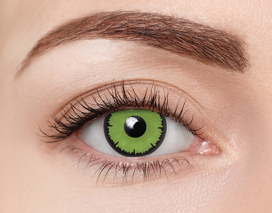 Front clearcolor™ Halloween Kontaktlinsen Angelic Green Monatslinsen 2 Linsen pro Packung, pro Auge