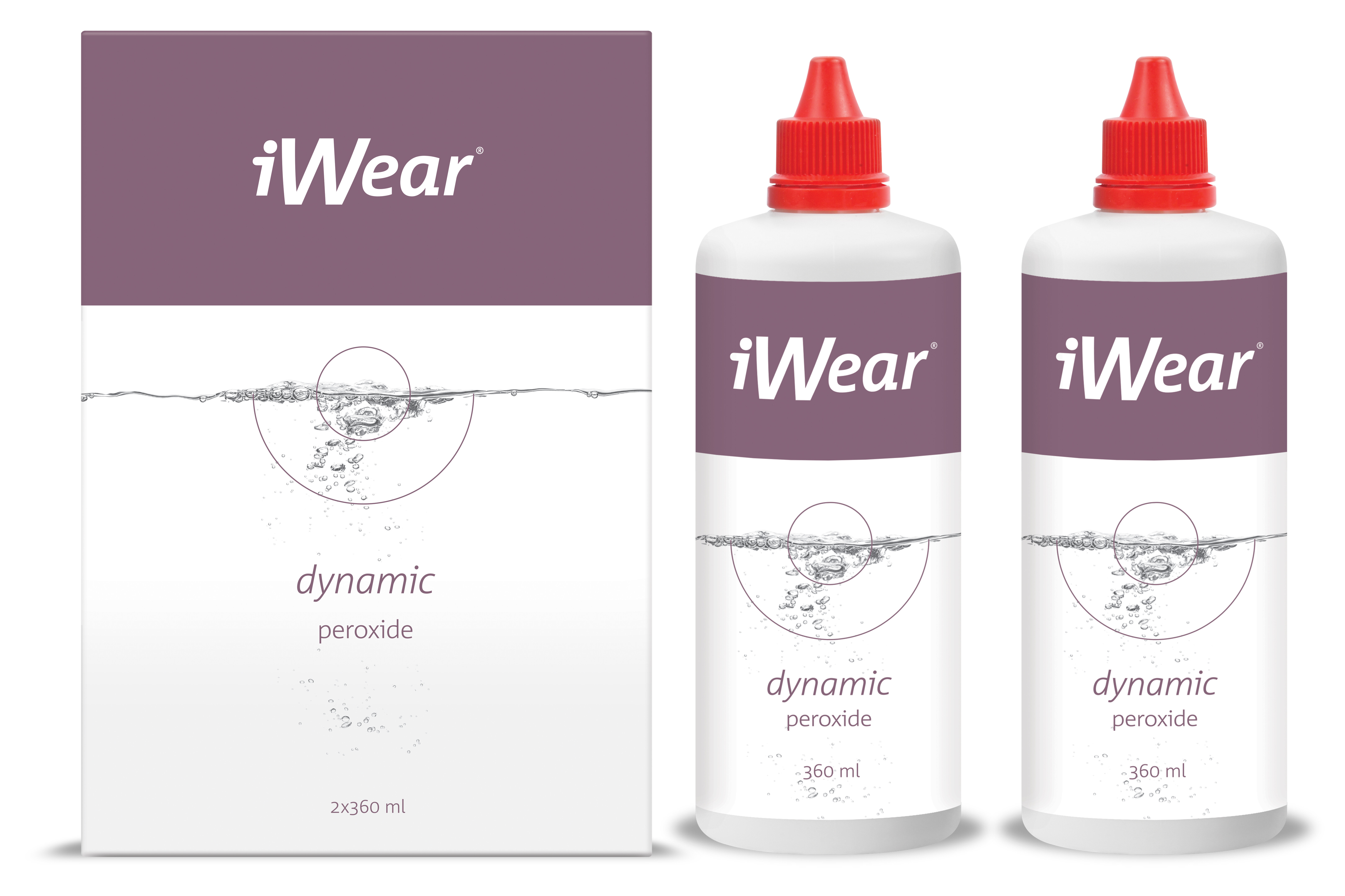 Front iWear® iWear dynamic 2x360ml Peroxid Pflege Peroxid Pflege Doppelpack 720ml