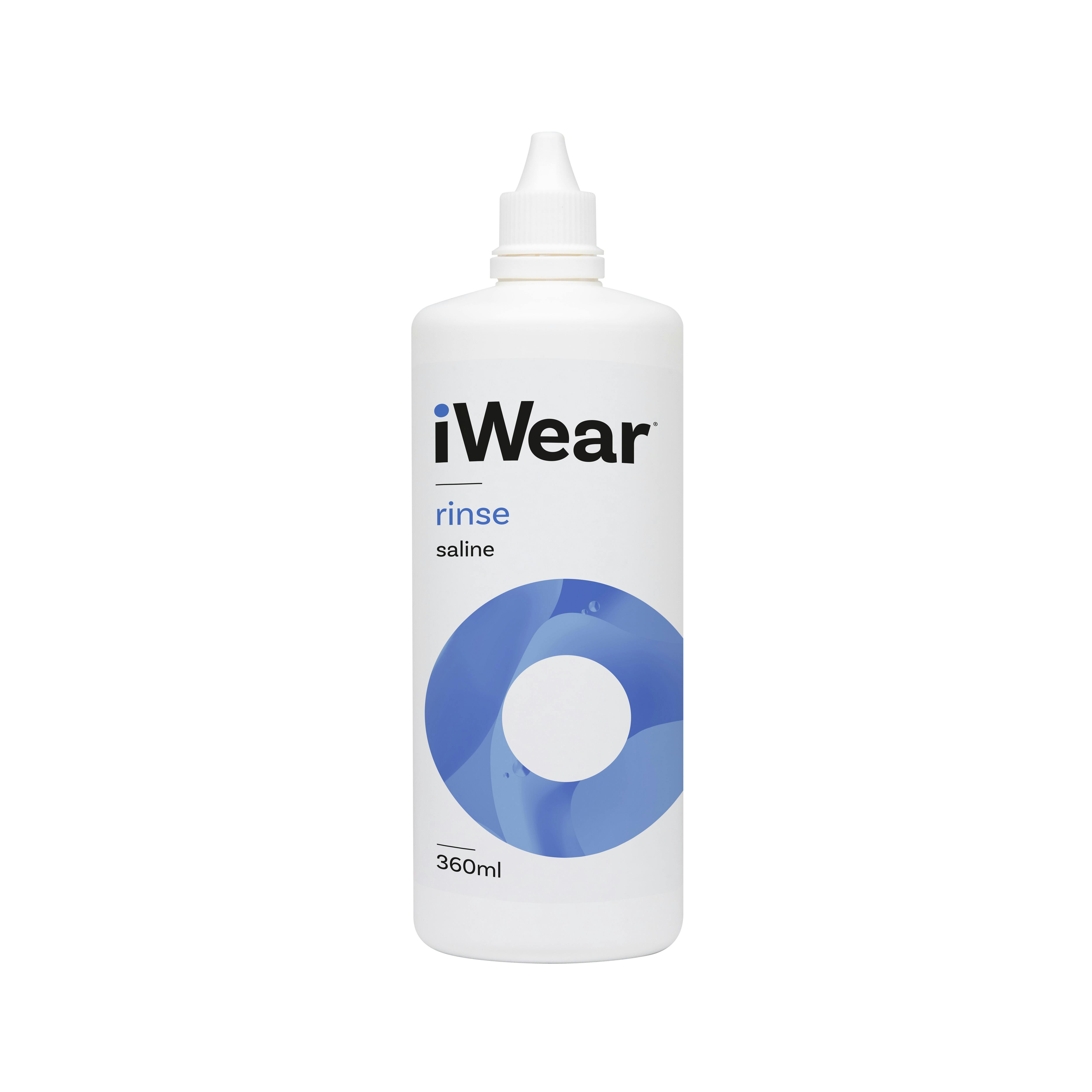 Front iWear® iWear rinse 360ml Kochsalzlösung Kochsalzlösung Standardgröße 360ml