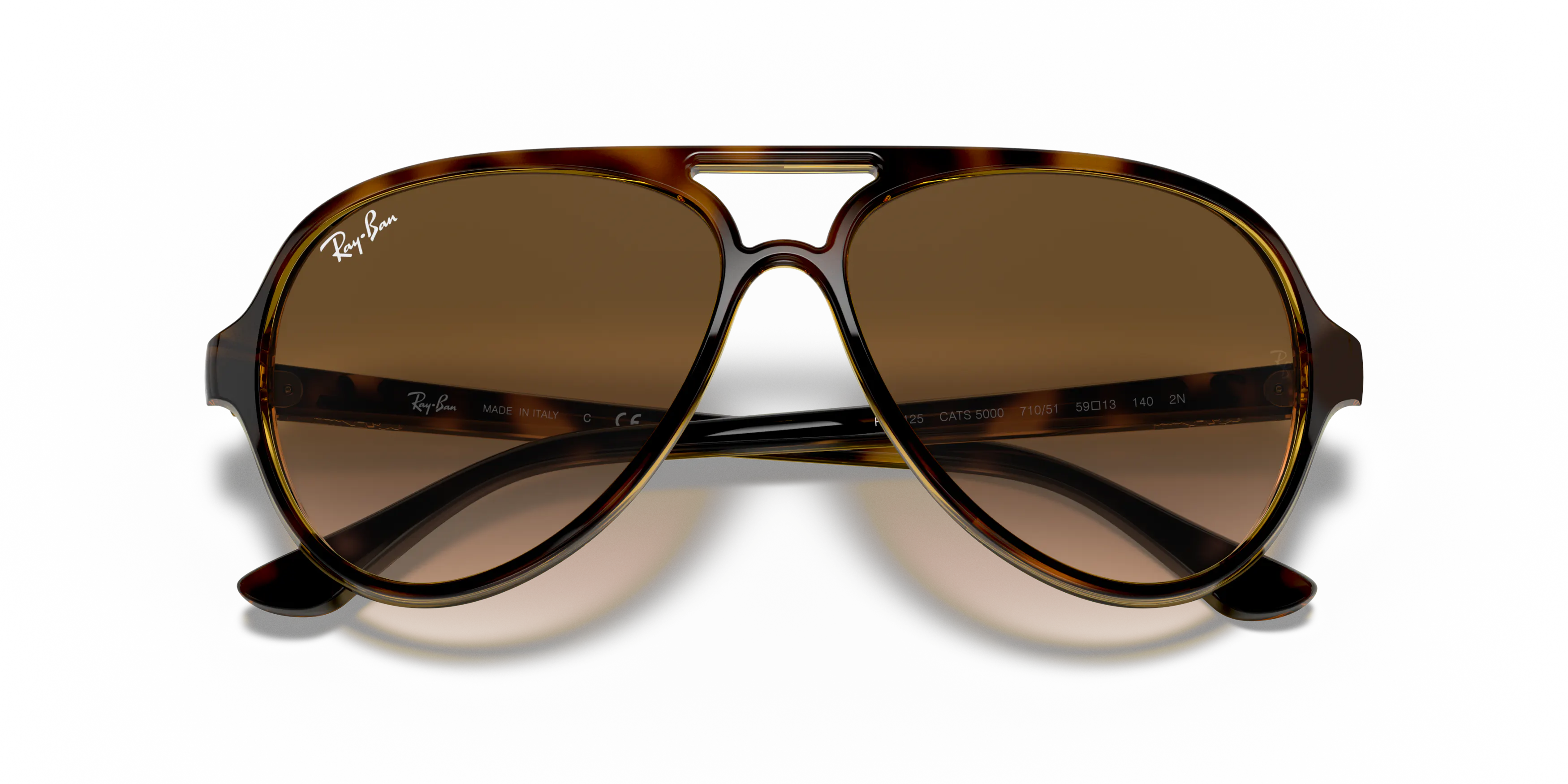 Folded, Ray-Ban Cats 5000 Classic 0RB4125 710/51 Sonnenbrille