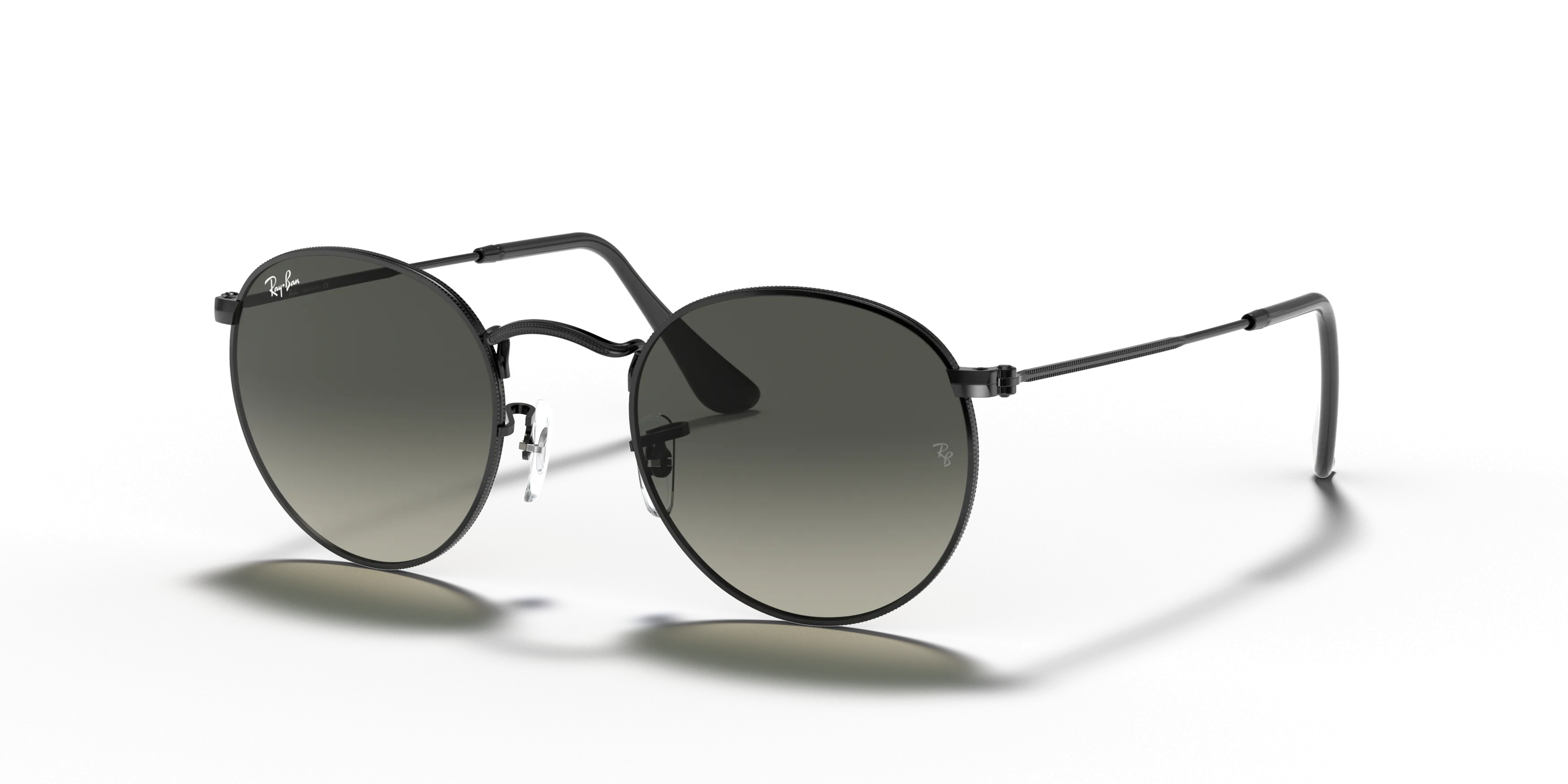 Angle_Left01, Ray-Ban Round Flat Lenses 0RB3447N 002/71 Sonnenbrille