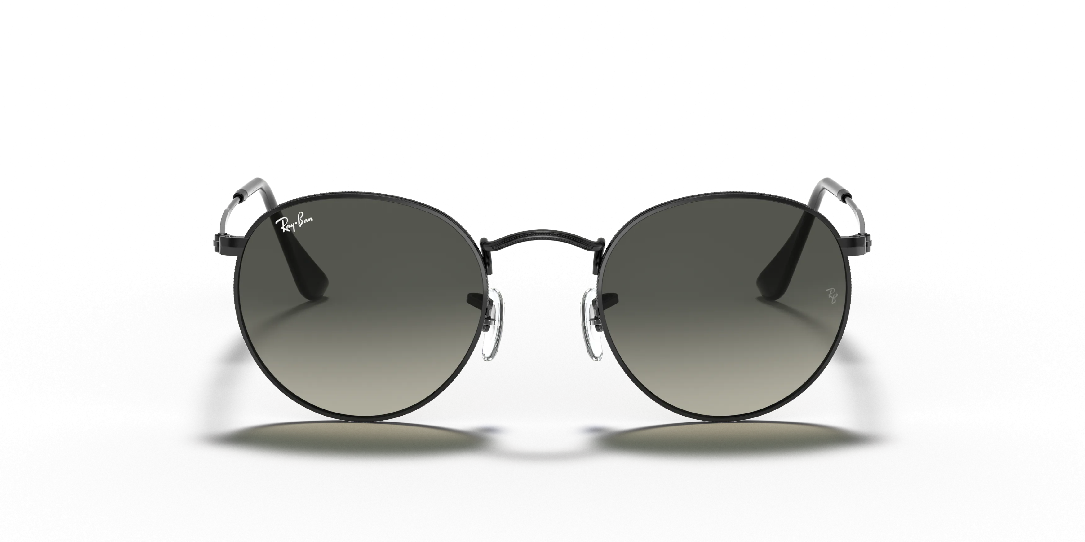 Front, Ray-Ban Round Flat Lenses 0RB3447N 002/71 Sonnenbrille