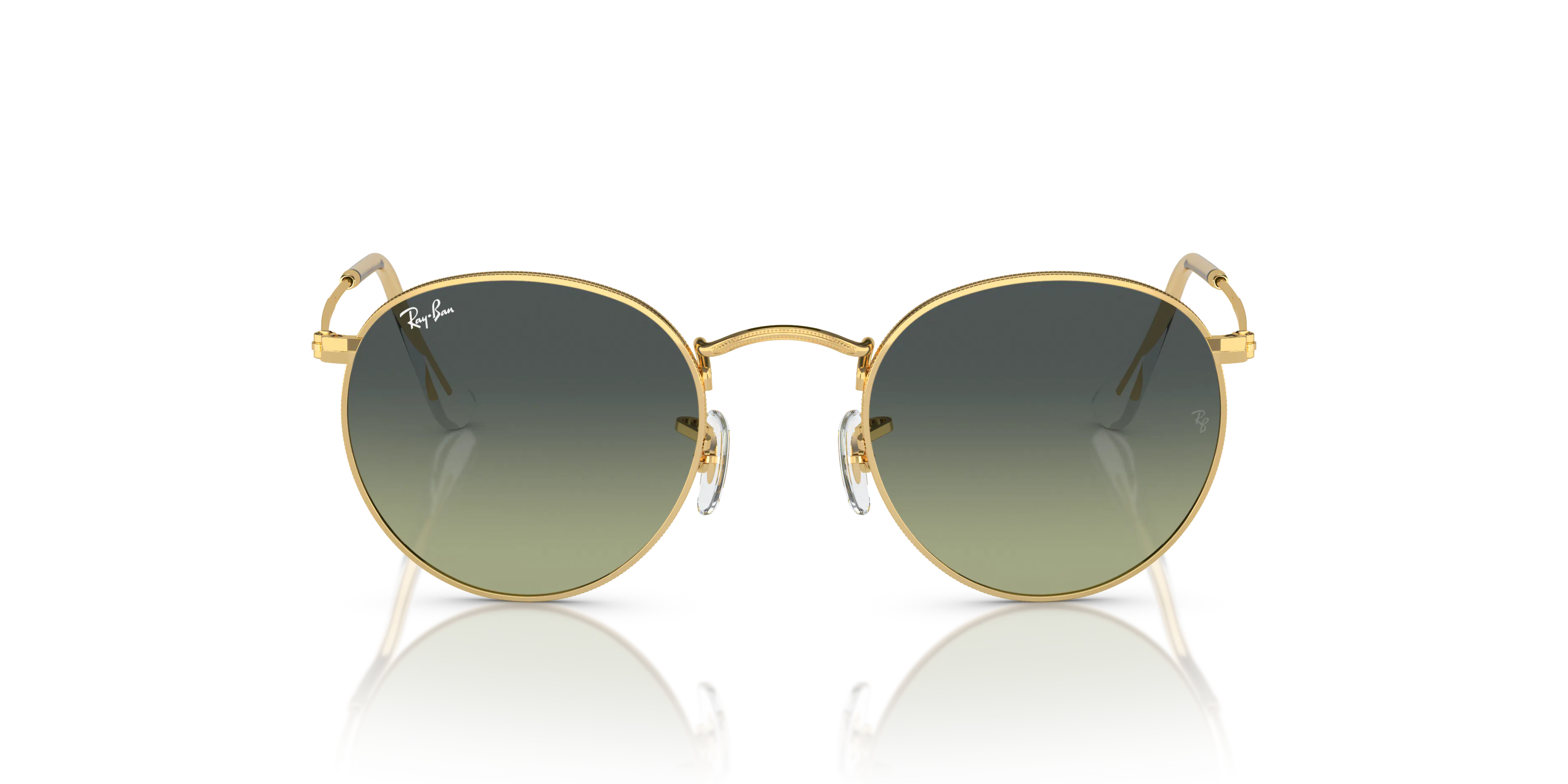 Front, Ray-Ban Round Metal 0RB3447 001/BH Sonnenbrille