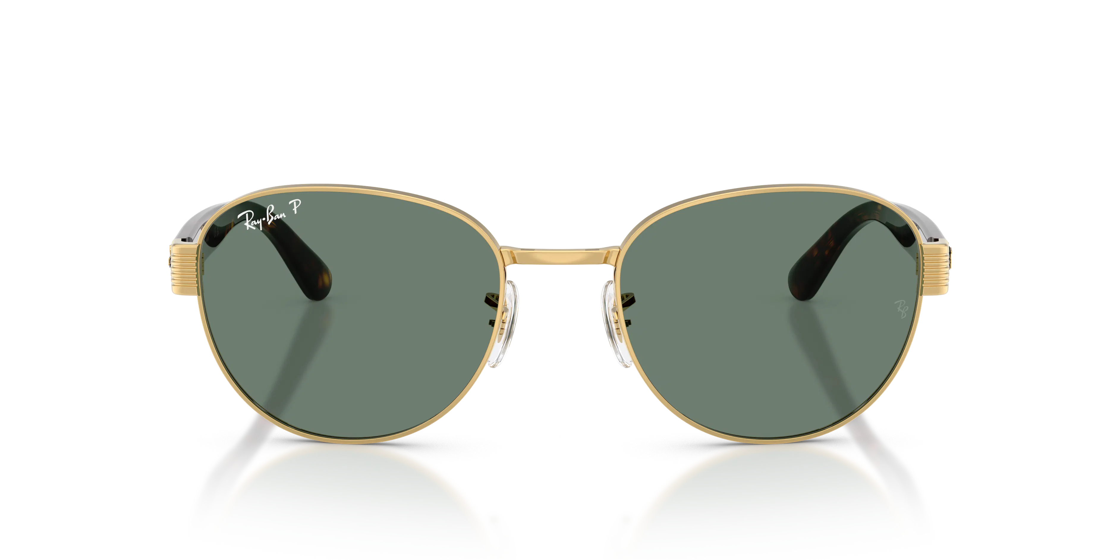 Front, Ray-Ban RB3766 Polarized+ Lenses 0RB3766CH 001/O9 Sonnenbrille
