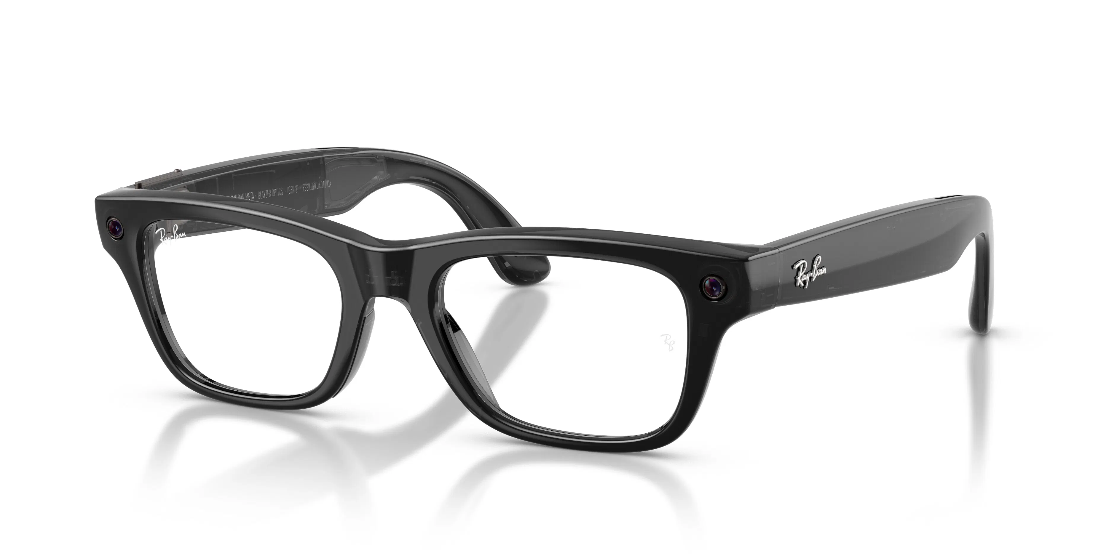 Angle_Left01, Ray-Ban | META (Gen2) BLAYZER OPTICS 0RW7001 8526 Shiny Transparent Black AI Glasses