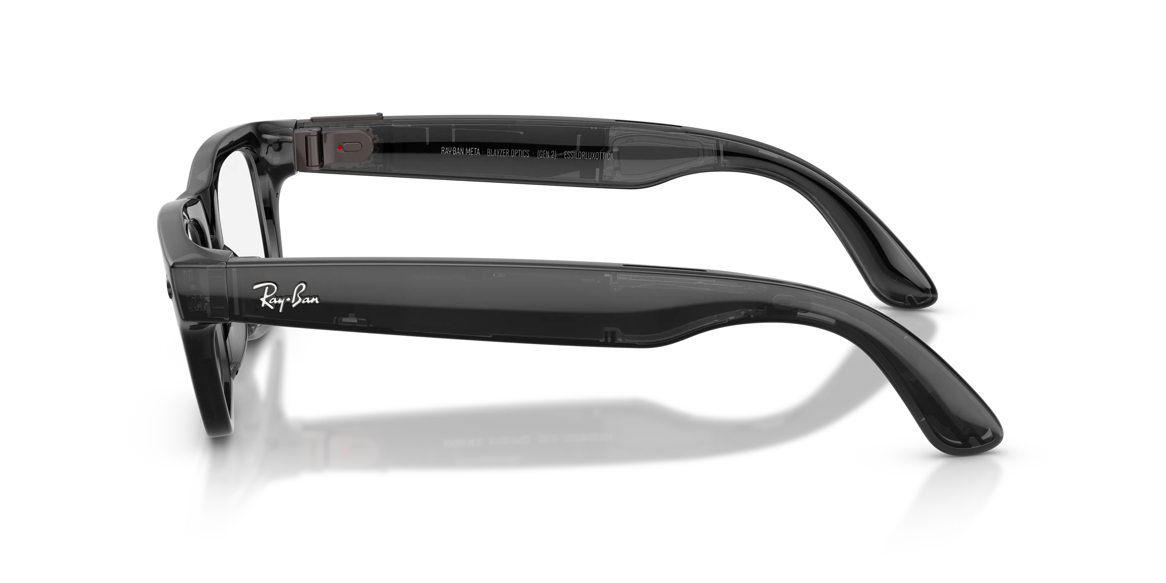 Angle_Left02, Ray-Ban META (Gen2) BLAYZER OPTICS 0RW7001 8526 Shiny Transparent Black AI Glasses