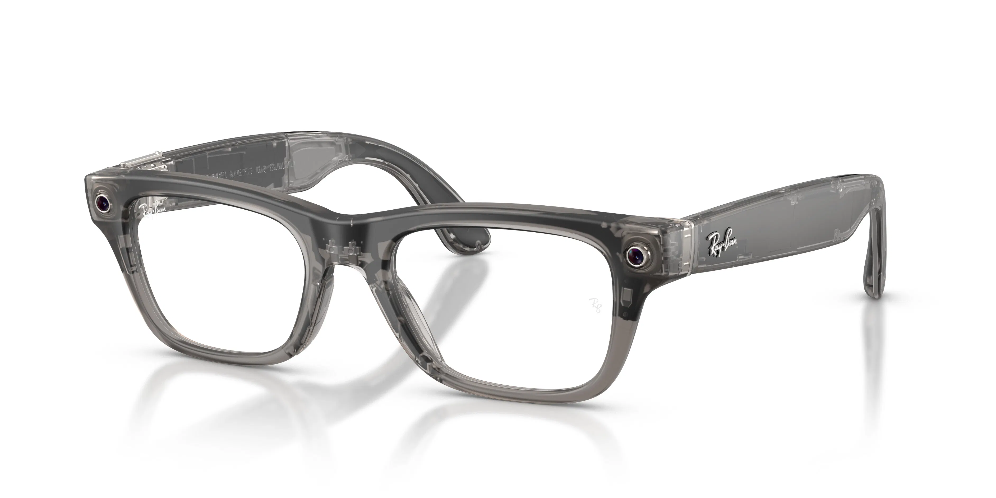 Angle_Left01, Ray-Ban | META (Gen2) BLAYZER OPTICS 0RW7001 8529 Matte Transparent Ice Grey AI Glasses