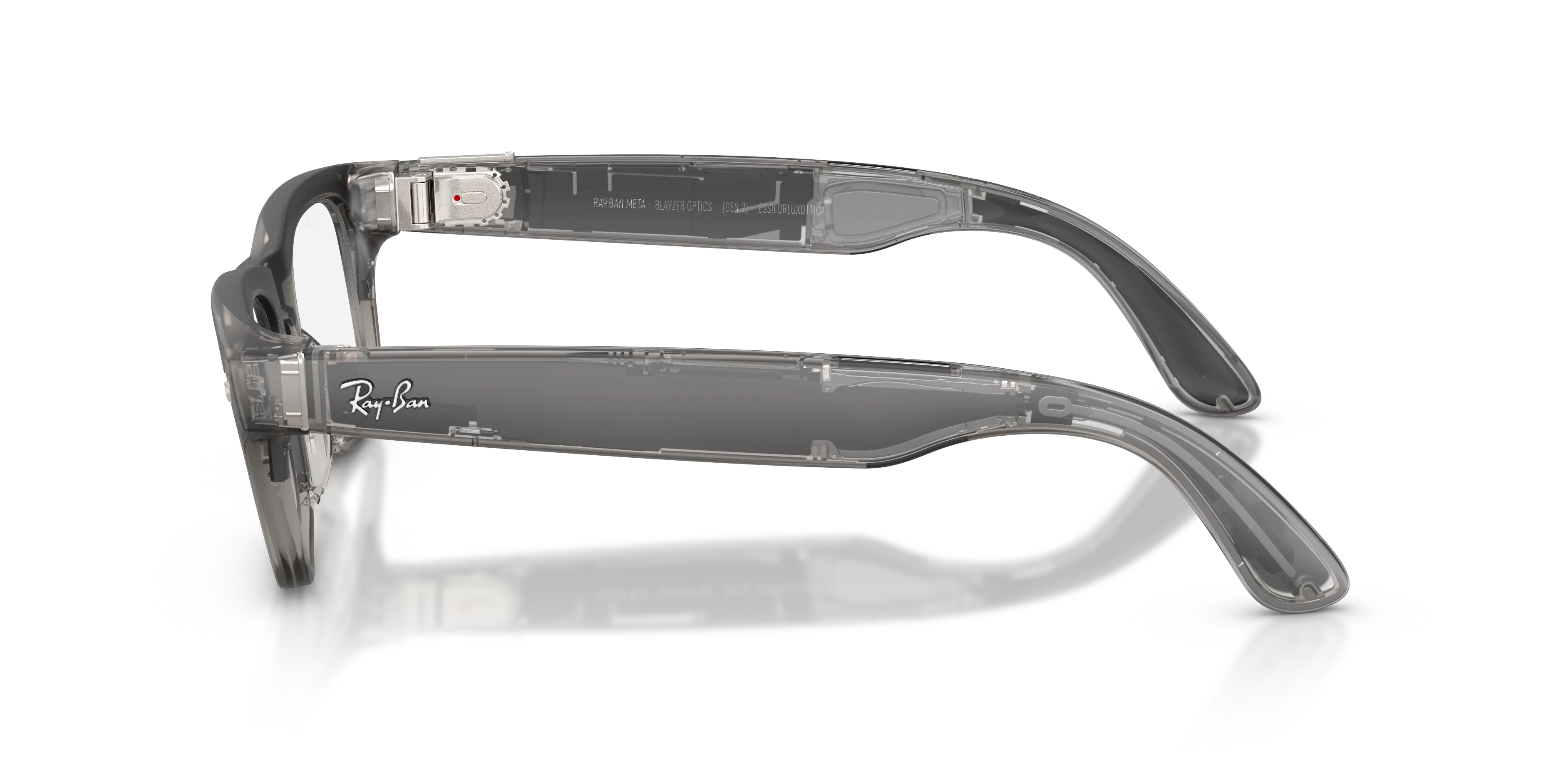 Angle_Left02, Ray-Ban META (Gen2) BLAYZER OPTICS 0RW7001 8529 Matte Transparent Ice Grey AI Glasses