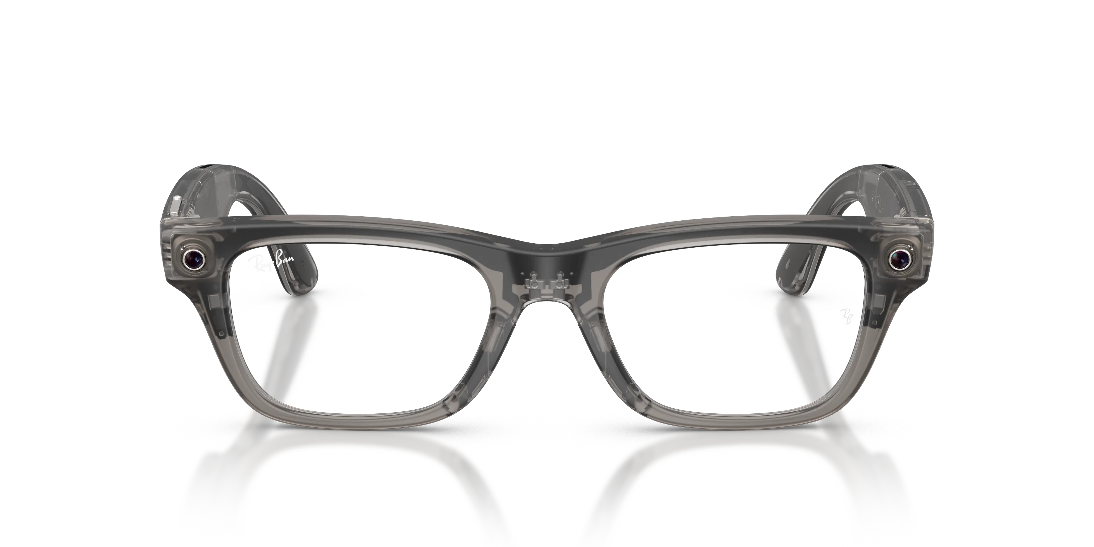 Front, Ray-Ban META (Gen2) BLAYZER OPTICS 0RW7001 8529 Matte Transparent Ice Grey AI Glasses