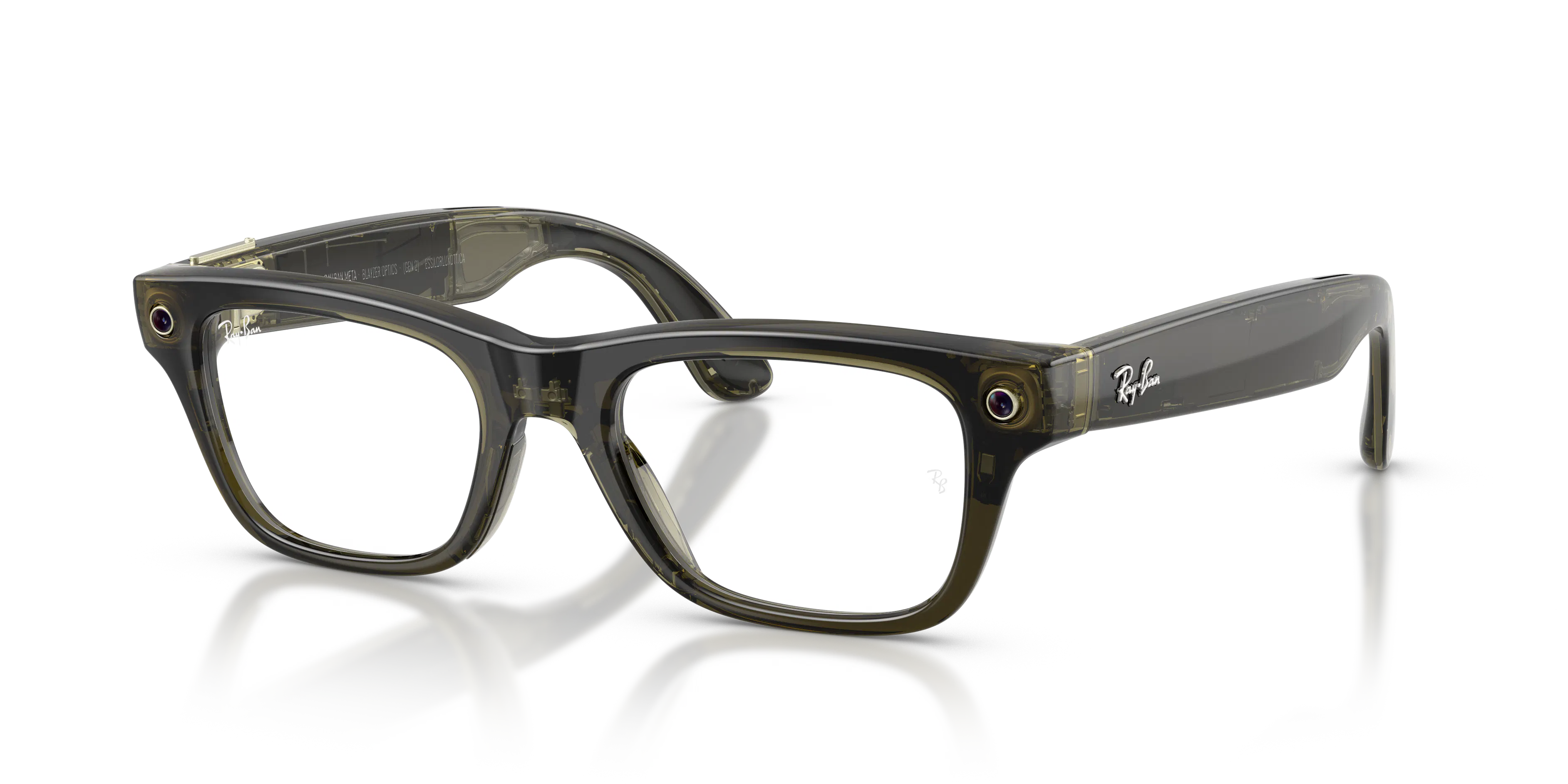 Angle_Left01, Ray-Ban META (Gen2) BLAYZER OPTICS 0RW7001 8530 Shiny Transparent Dark Olive AI Glasses