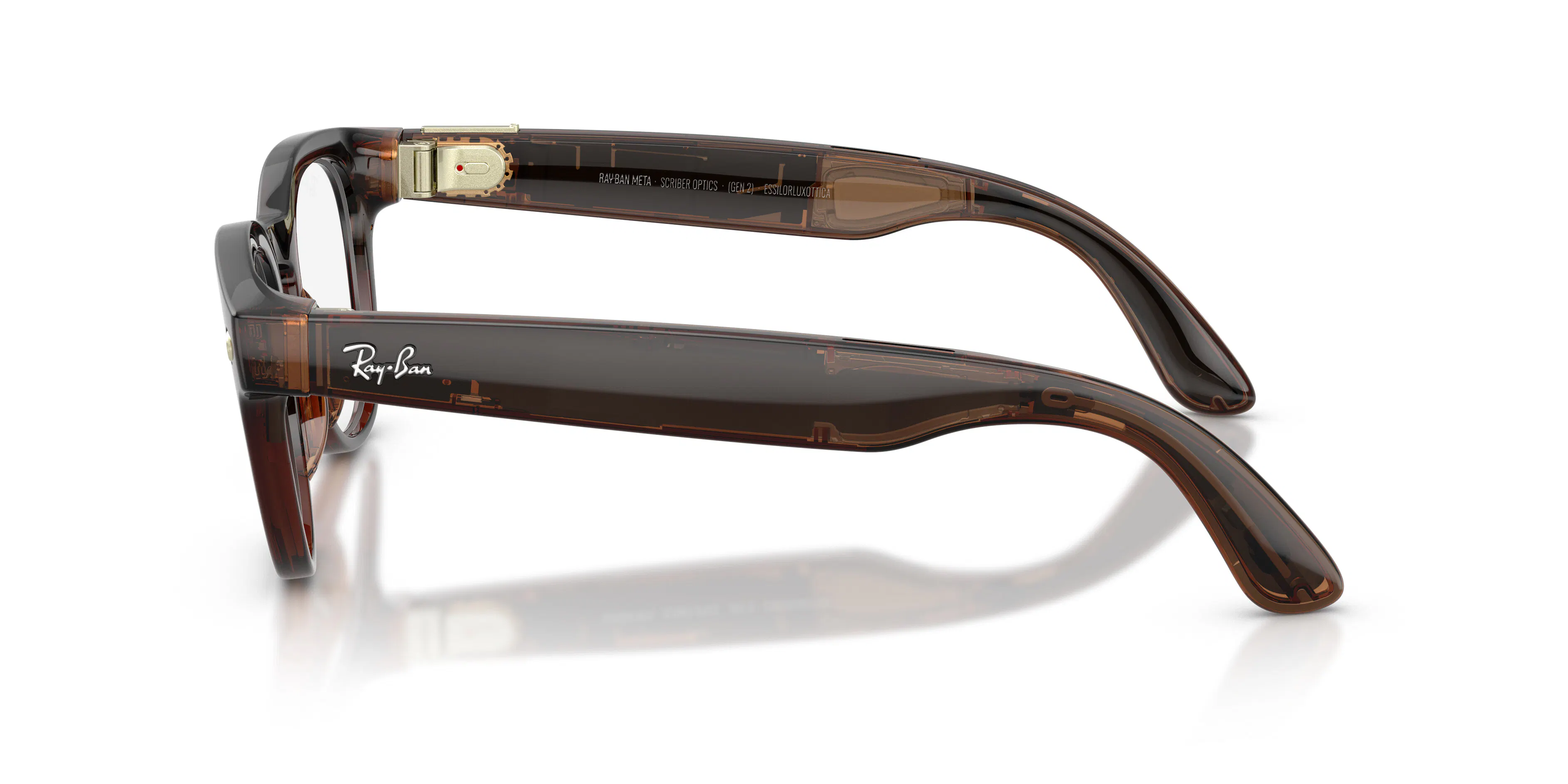 Angle_Left02, Ray-Ban | META (Gen2) SCRIBER OPTICS 0RW7002 8532 Shiny Transparent Umber AI Glasses