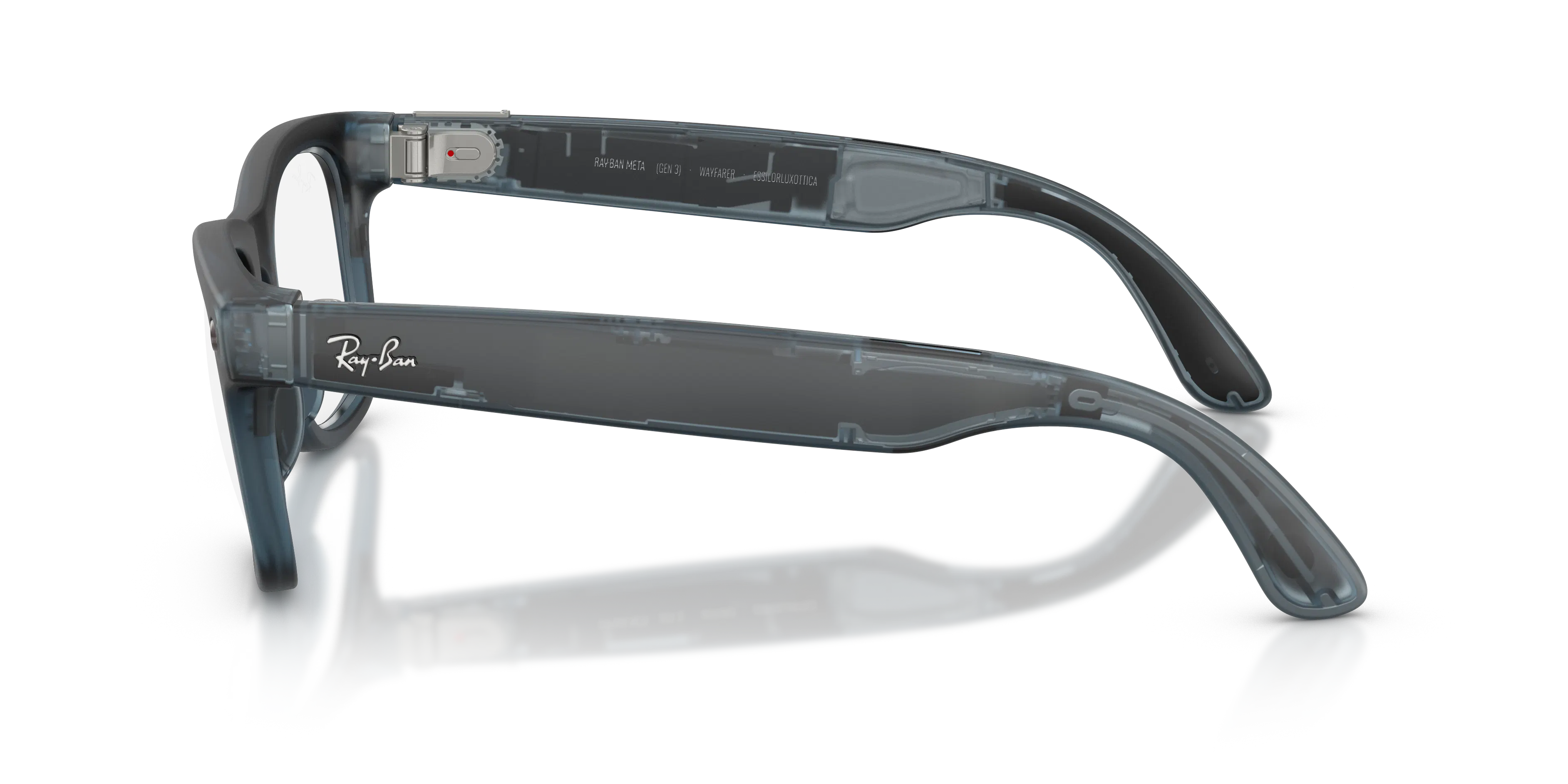 Angle_Left02, Ray-Ban META (Gen3) WAYFARER REGULAR 0RW4011 69211Z 50 Transparent Ocean Blue - Transitions Gläser AI Glasses