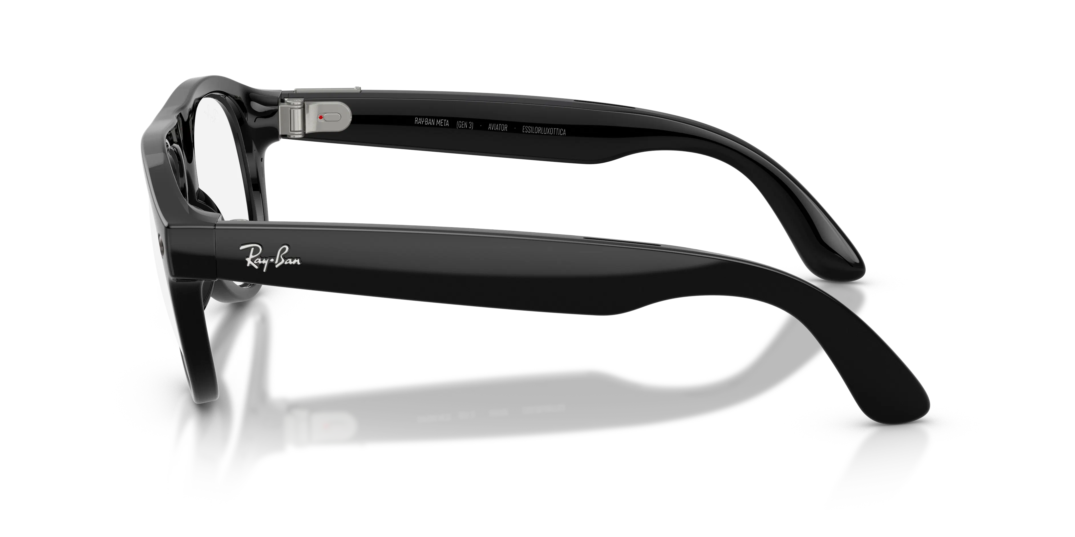 Angle_Left02, Ray-Ban META (Gen3) AVIATOR 0RW4016 601/1M 54 Shiny Black - Transitions Gläser AI Glasses