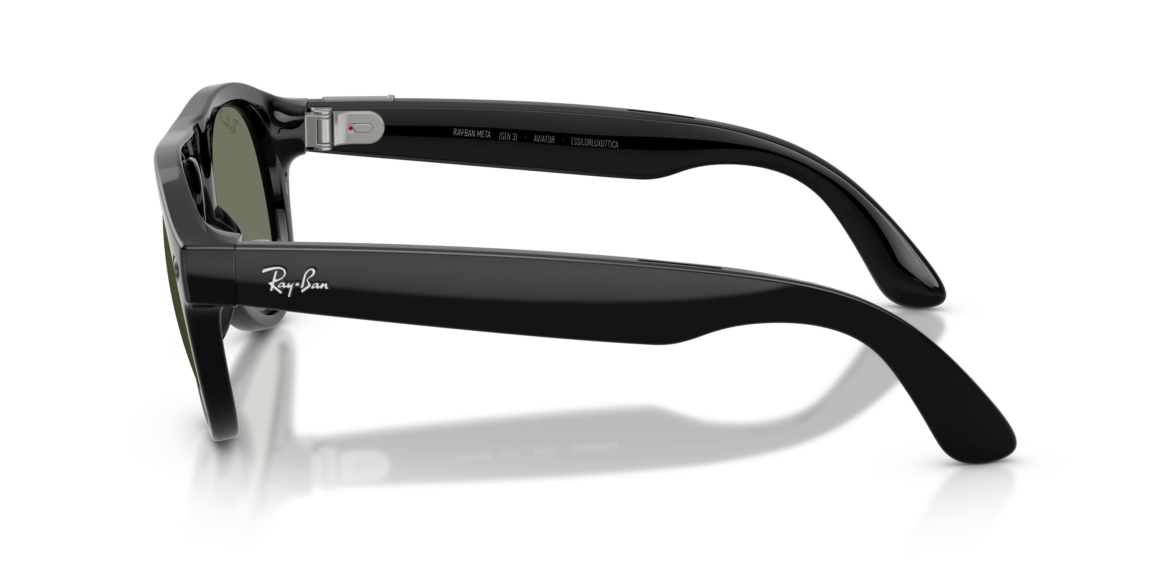 Angle_Left02, Ray-Ban META (Gen3) AVIATOR 0RW4016 601/9A 54 Shiny Black - Polarisierend AI Glasses