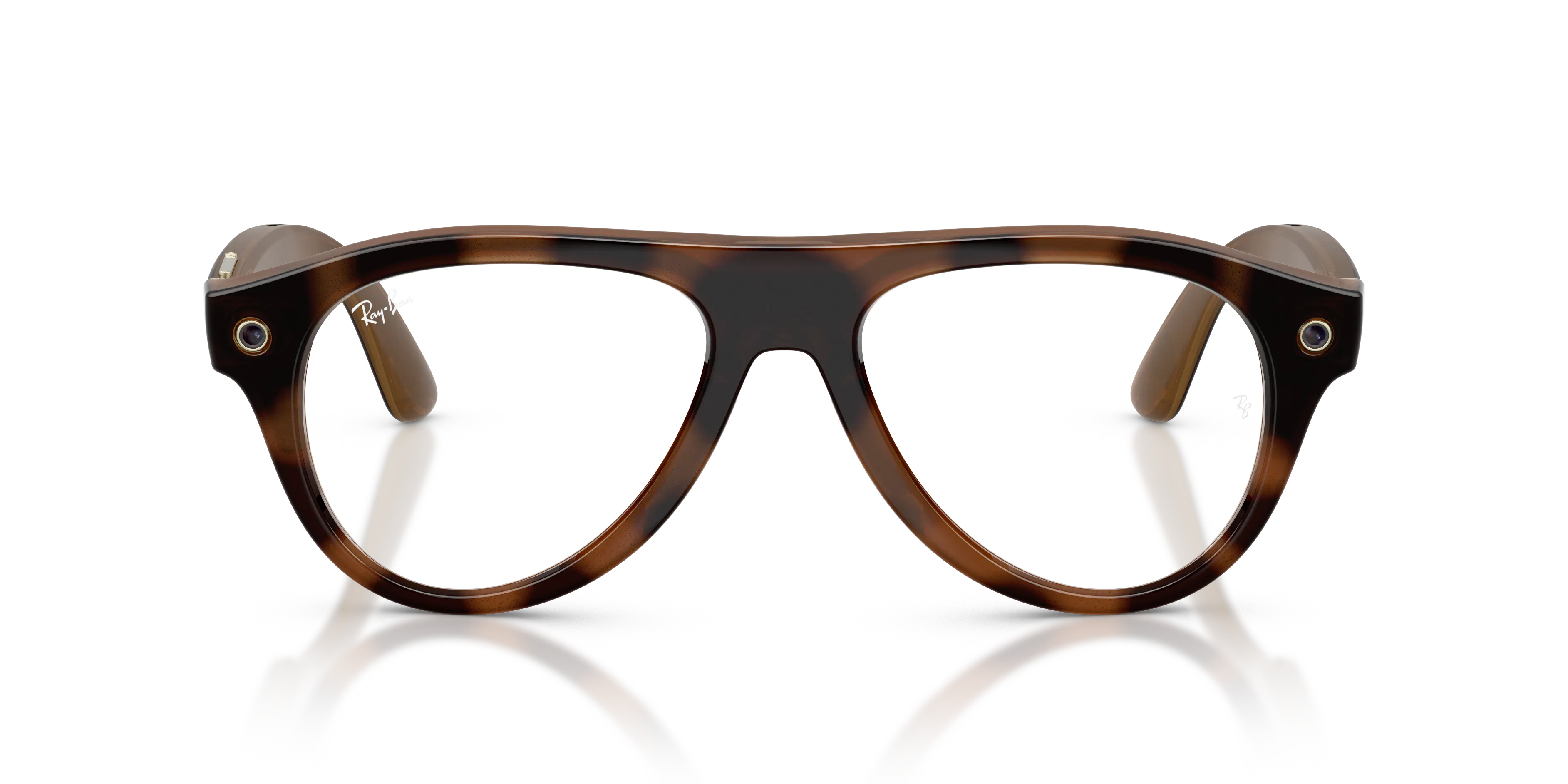 Front, Ray-Ban META (Gen3) AVIATOR 0RW4016 6905M4 54 Havana - Transitions Gläser AI Glasses