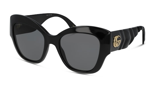 Gucci GG0808S 001 Sonnenbrille Grau / Schwarz