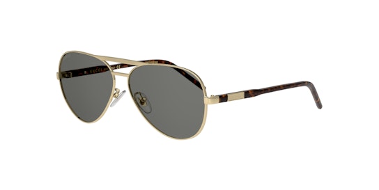 Gucci GG1163S 001 Sonnenbrille Grau / Goldfarben