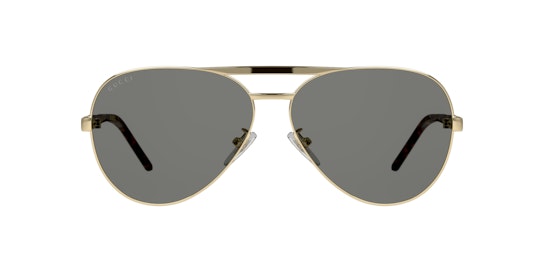 Gucci GG1163S 001 Sonnenbrille Grau / Goldfarben