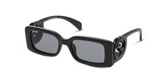 Gucci GG1325S 001 Sonnenbrille Grau / Schwarz