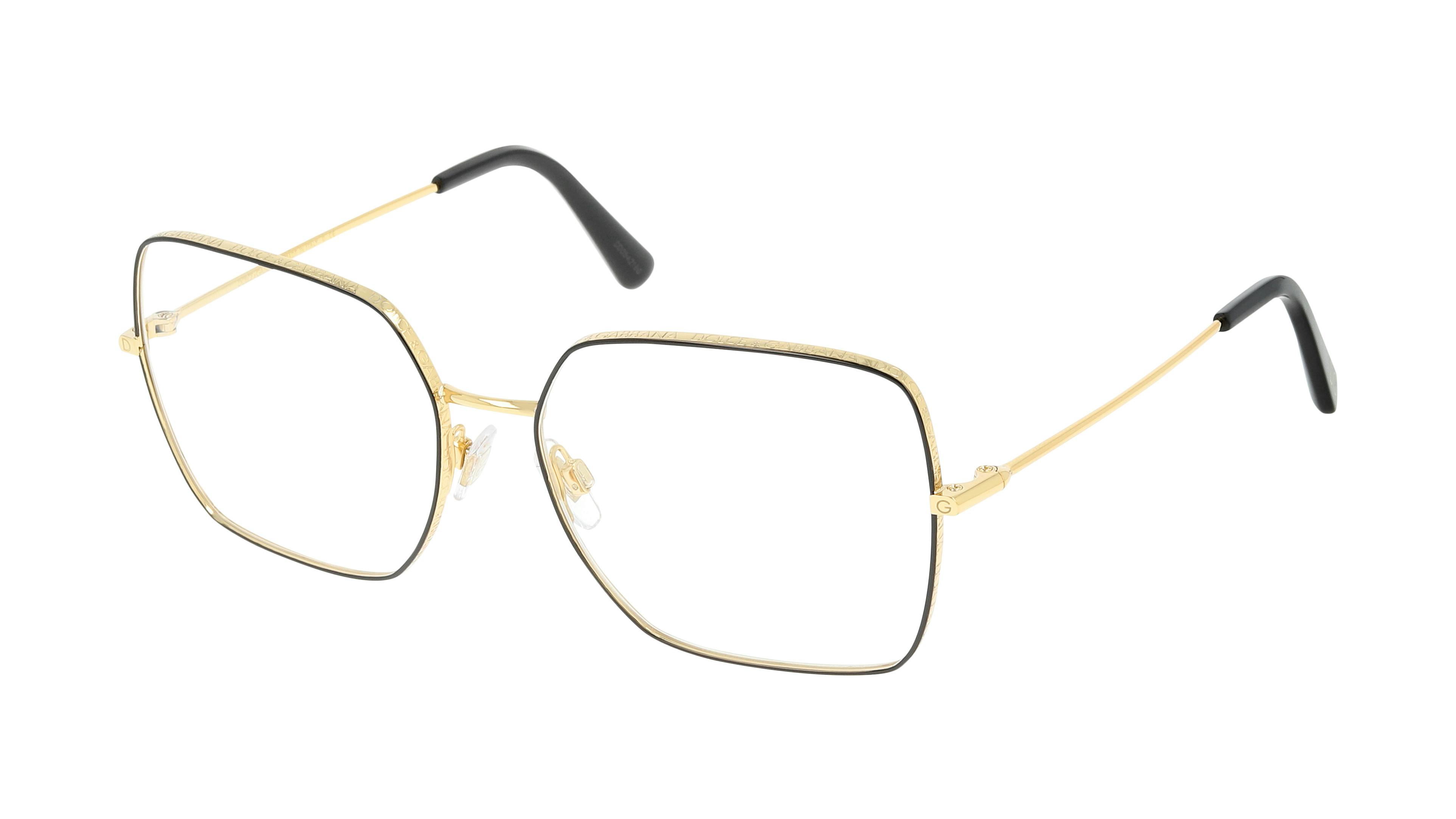 Angle_Left01 Dolce&Gabbana 0DG1323 1334 Brille Schwarz, Goldfarben