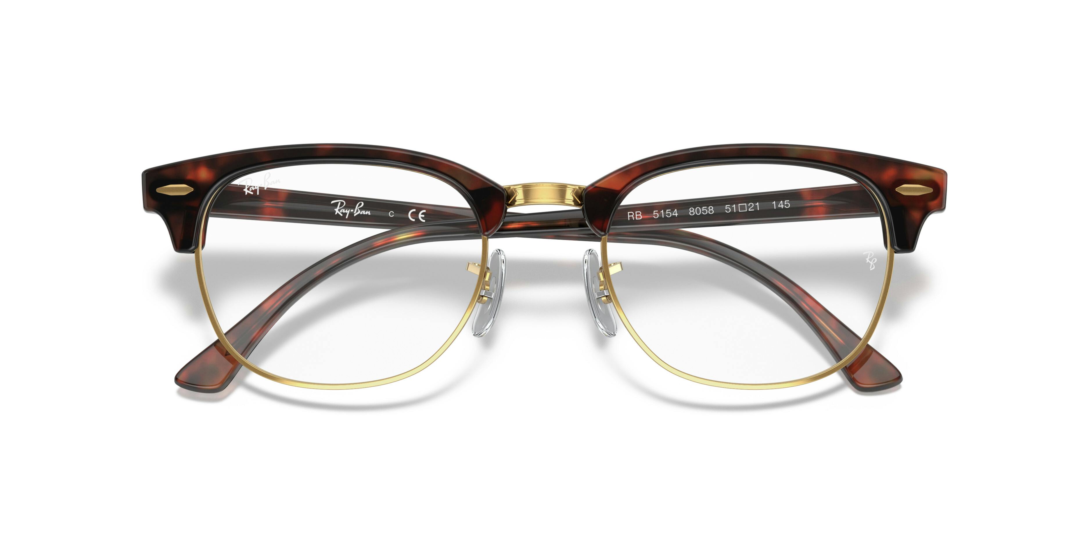 Folded, Ray-Ban CLUBMASTER 0RX5154 8058 Brille