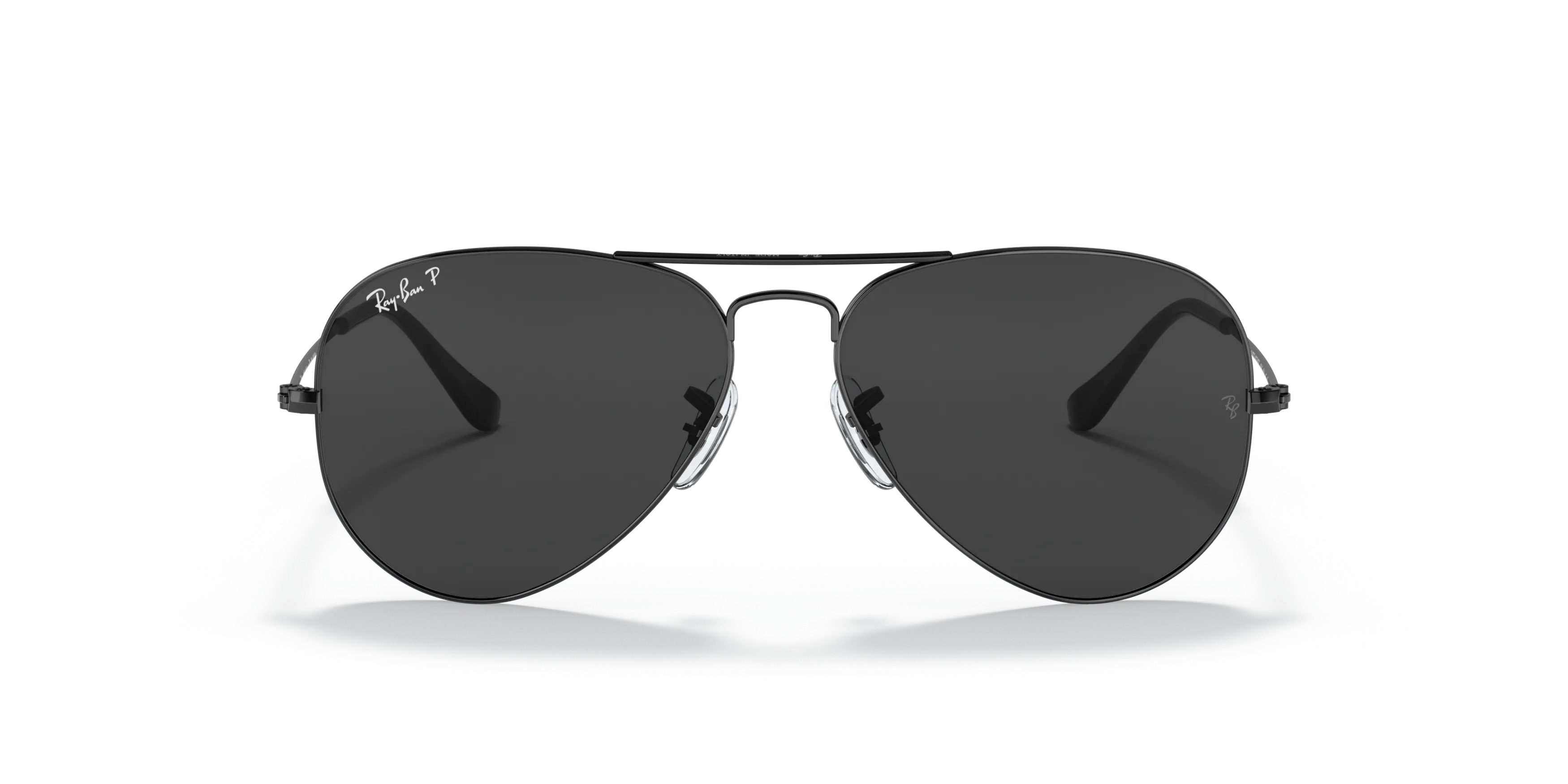 Front, Ray-Ban Aviator Total Black 0RB3025 002/48 Sonnenbrille